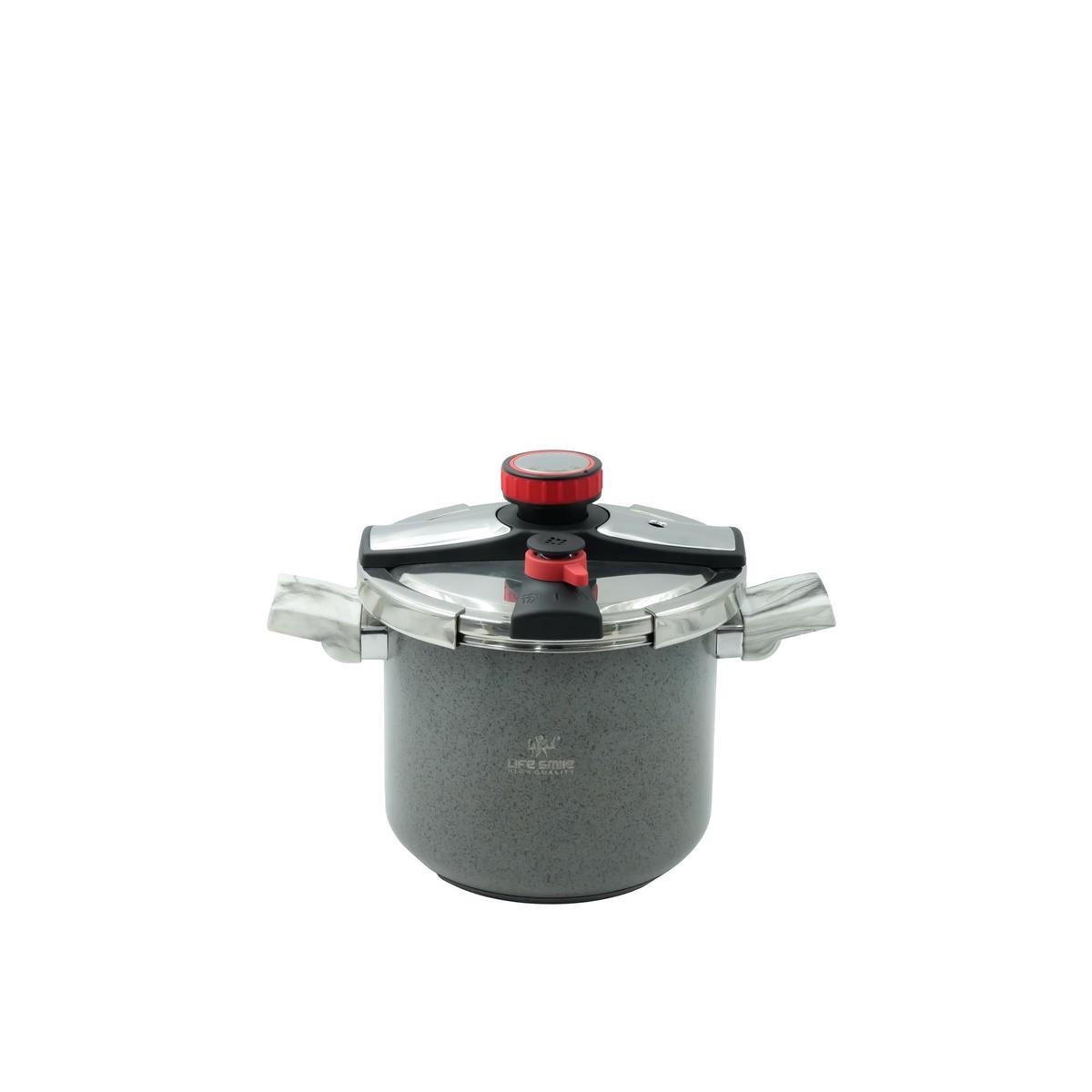 ZDS-5+7M S/S Pressure Cooker  Durable Stainless Steel Design with Granite Coating and Dual Capacity