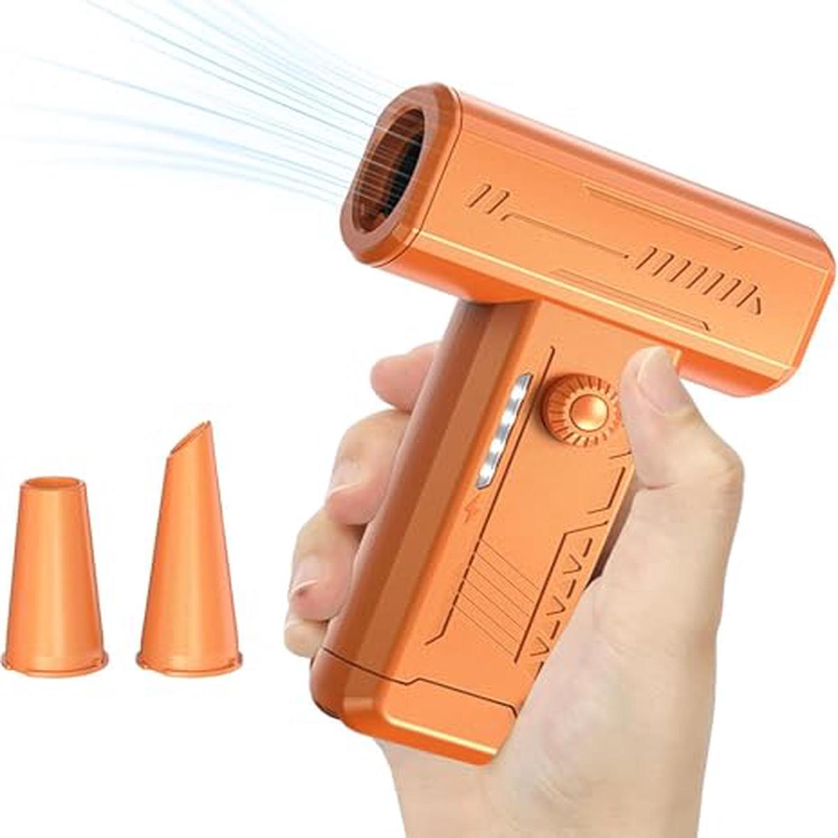 ZORBES Turbo Jet Blower Mini Fan with LED Light Handheld Air Duster 2 Nozzles 4 Stage Wind Adjustment USB Portable for Car Cleaning Computer Keyboard Travel Hiking Camping 2 PCS