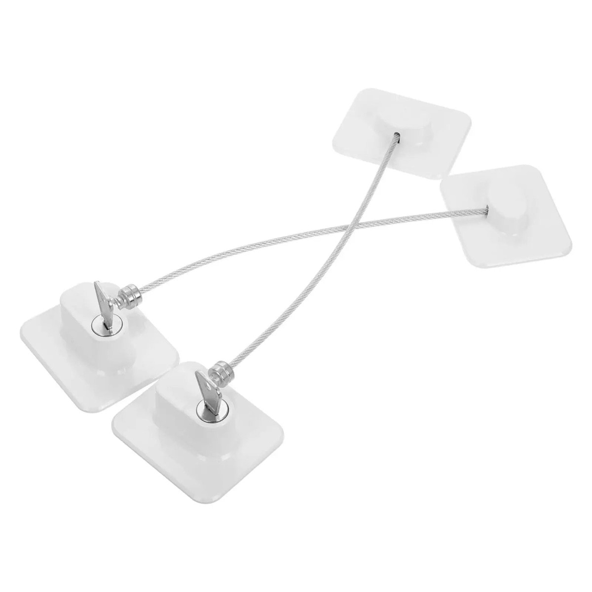 2 Pack Kidproof Safety Locks For Cabinets And Windows With Fall Prevention And Window Limiter Durable ABS And Steel Wire White Finish Sleek Modern Design That Keeps Your Home Safe With Eas