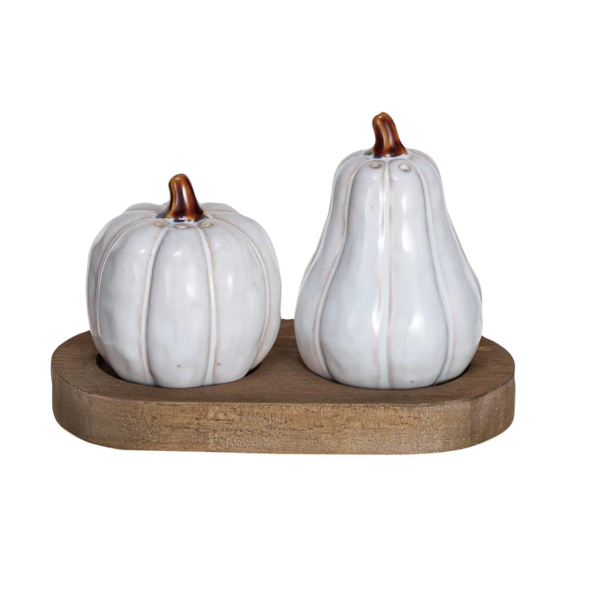 White Pumpkin Salt & Pepper Set