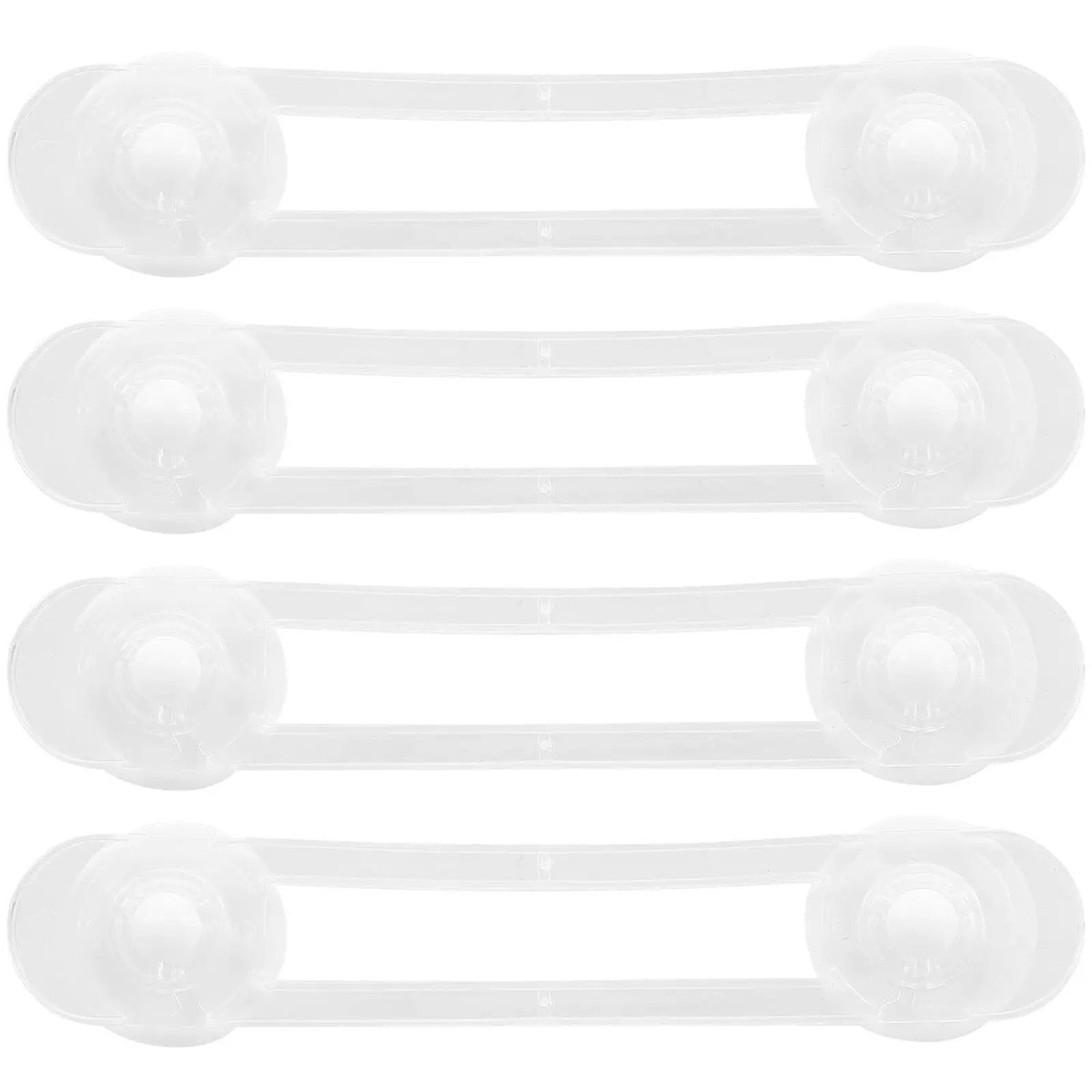 4 Pack Kid Proof Cabinet Locks For Drawers And Furniture, Flexible Adhesive Strips For Easy Install, No Drilling, Strong Hold, White Safety Locks For Home, Refrigerator And Baby Proofing