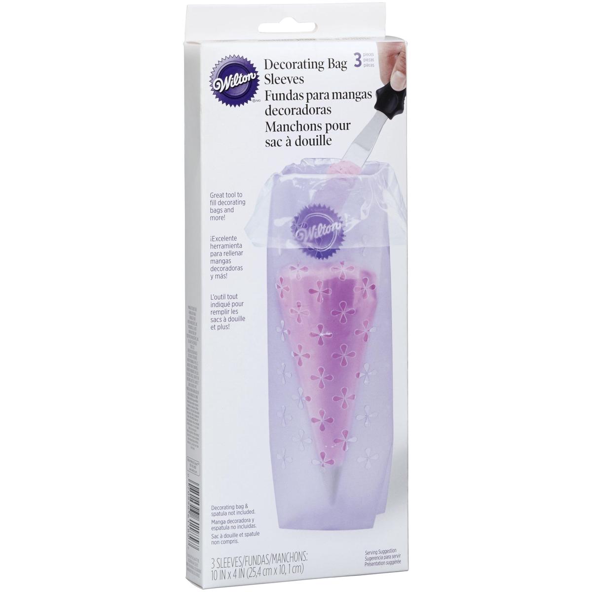 Wilton 3 Decorating Purple Plastic Bag Sleeves 10x4in