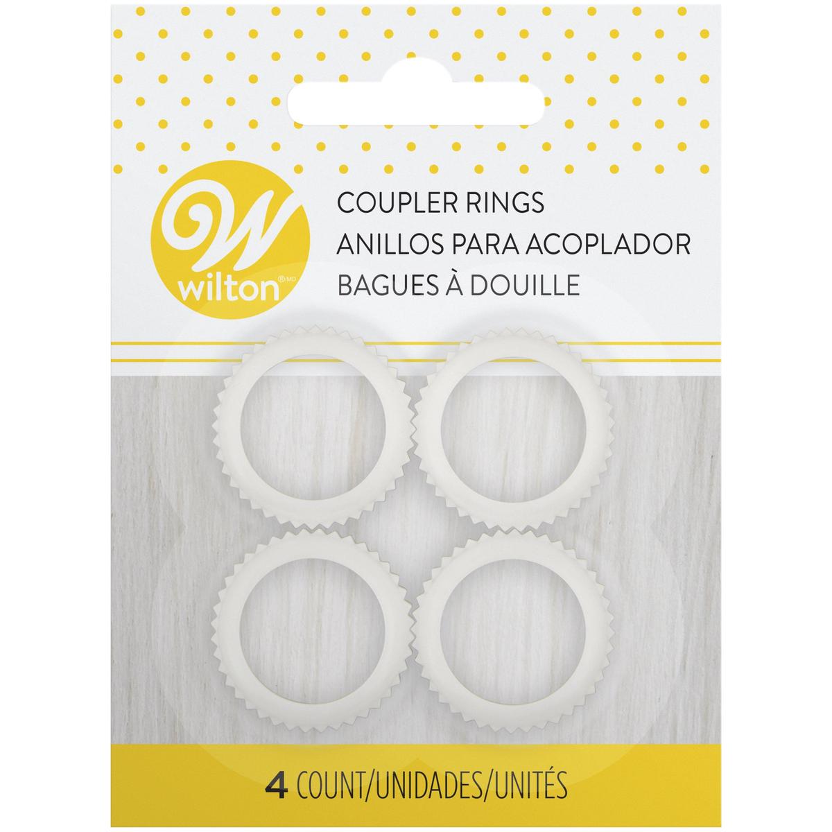 Wilton 4 Coupler Rings White Plastic  0.75in