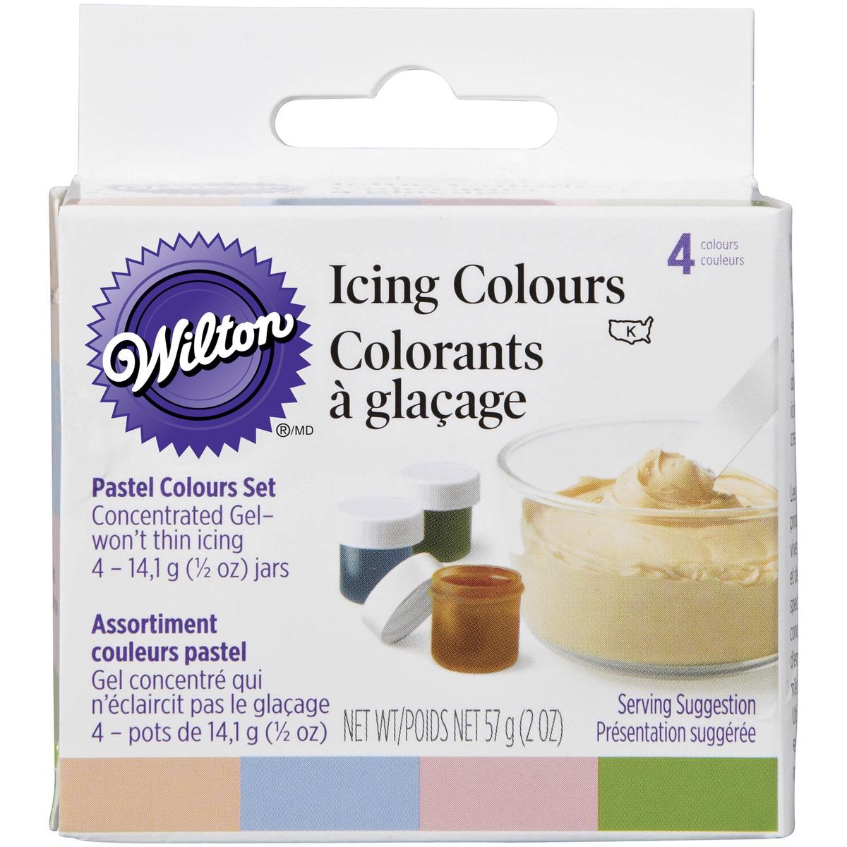Wilton 4pcs Icing Colors - Peach, Blue, Pink, Moss Green 2oz (56g)