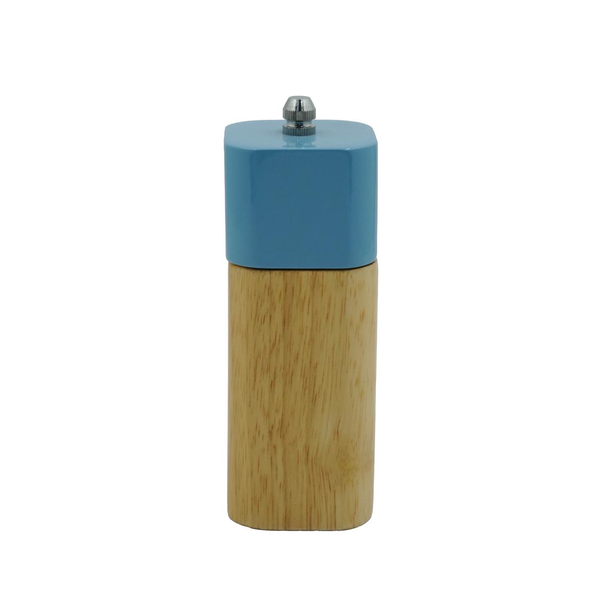 23722-36 Salt & Pepper Grinder 5" Wooden Body with Blue Square Top