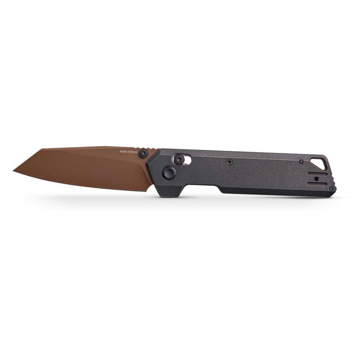WMK exclusive Vosteed Parallel Folding Knife Black Titanium Handle 154CM Copper PVD Finish A3507