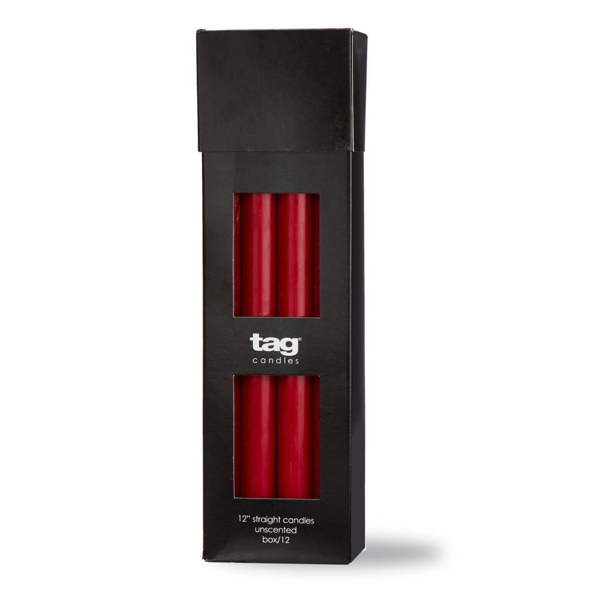 12" Straight Cranberry Candle