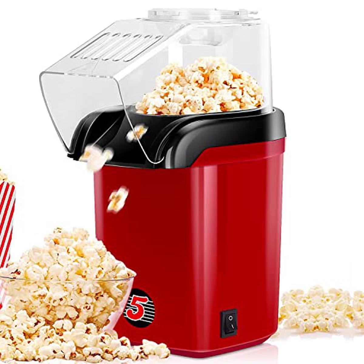 5 Core Hot Air Popcorn Popper 1200W Electric Popcorn Machine Kernel Corn Maker, Bpa Free, 16 Cups, 95% Popping Rate, 3 Minutes Fast, No Oil Healthy Snack for Kids Adults, Home, Party & Gift POP R