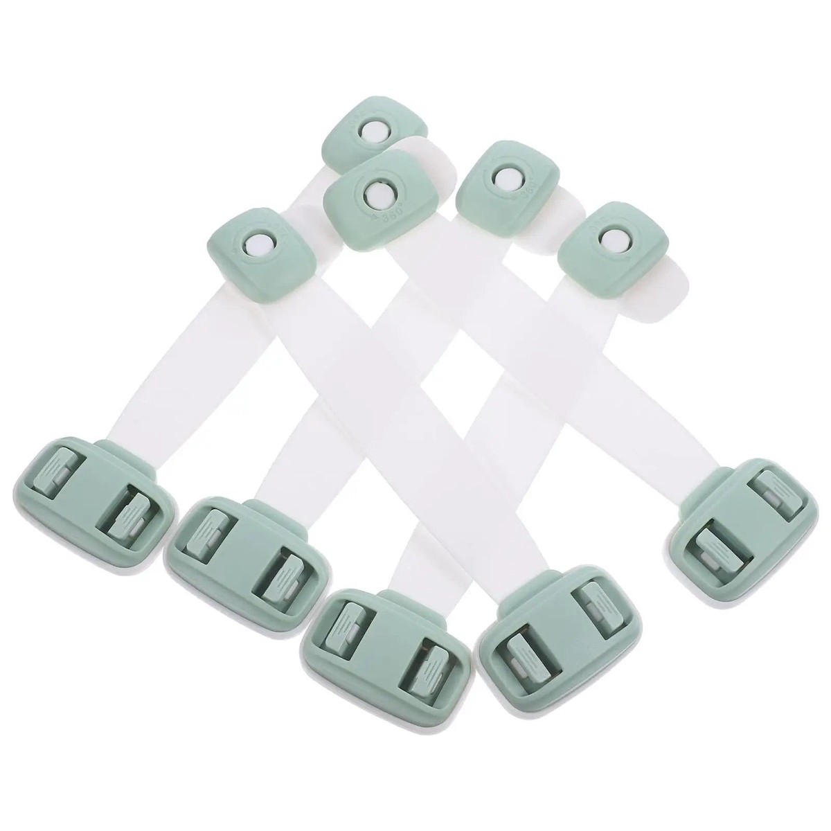 5 Pack Kid Proof Cabinet Locks For Cabinets And Refrigerator, ABS Material With Firm Texture, Double Press Buckles, 360 Degree Rotation Safety Straps, Drawer And Door Childproof Locks For 