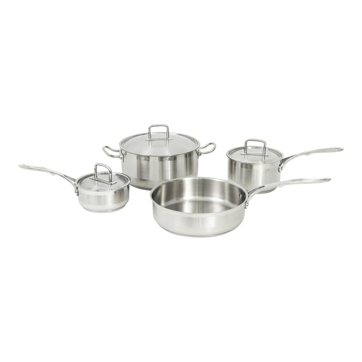Adcraft Deluxe 7-Piece Cookware Set, 18/8 Stainless Steel