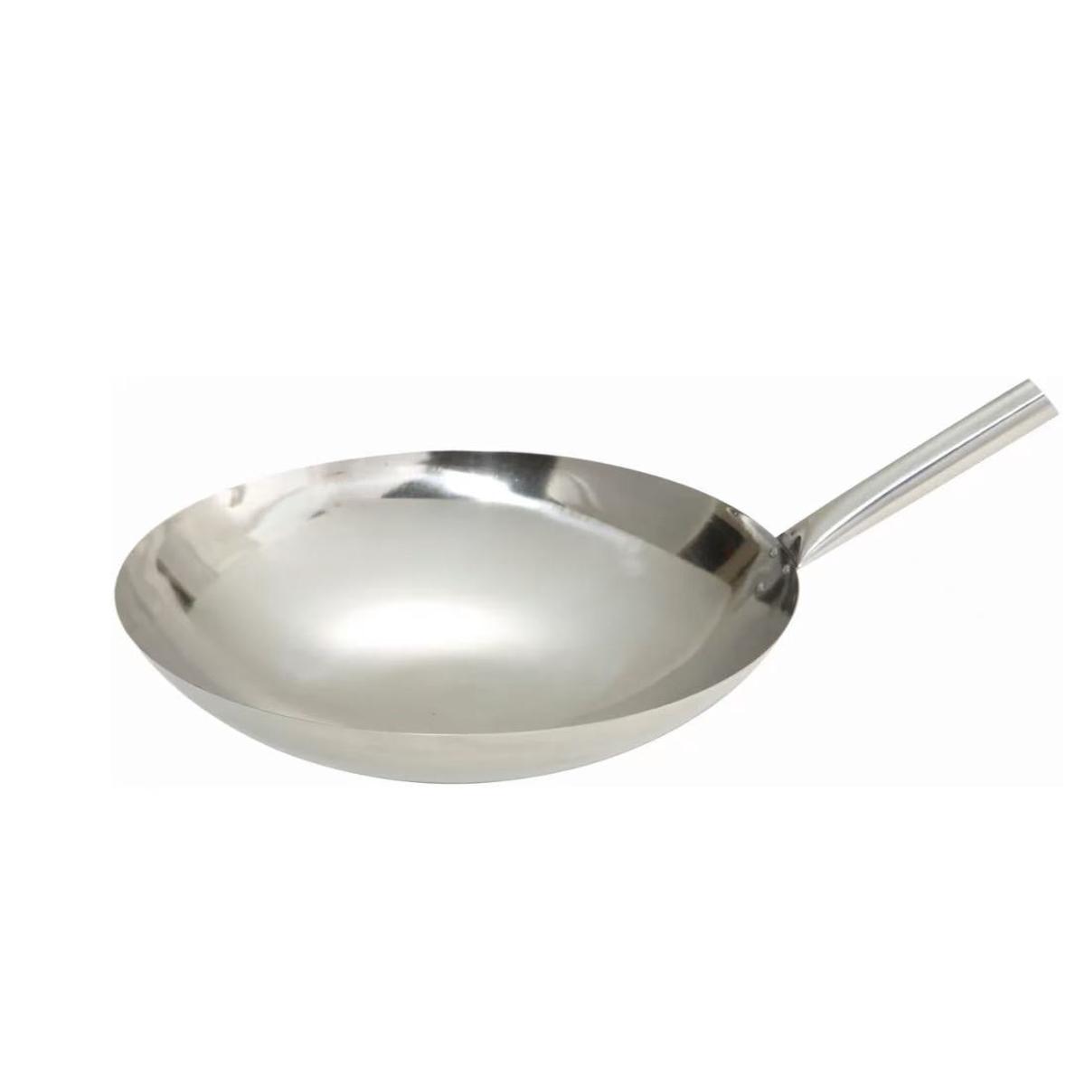 WOK-14N - Stainless Steel Wok - 14", Nailed