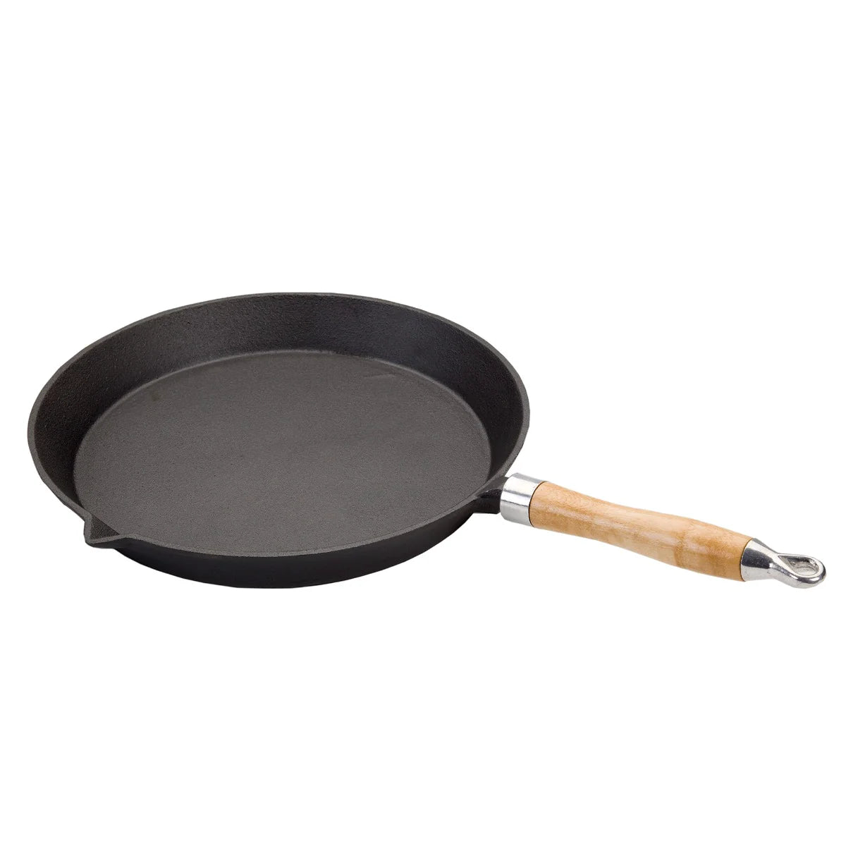 Wildtrak Cast Iron Frying Pan - Wooden Handle