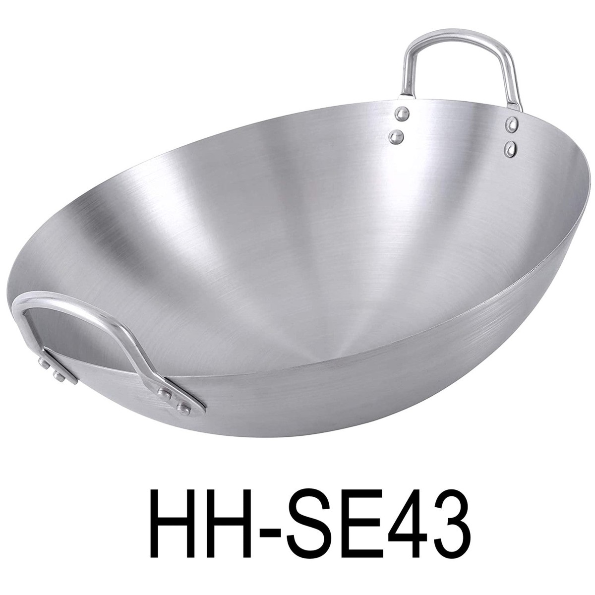 43cm Stainless Steel Double Short Handles Wok Pan