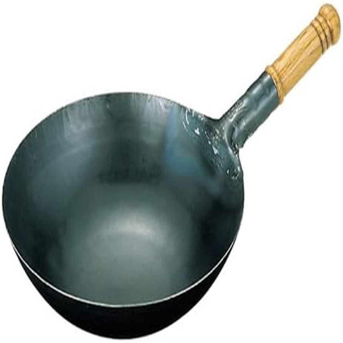 Yamada 39cm Round Bottom Wok with Wooden Handle - 1.2mm Thickness
