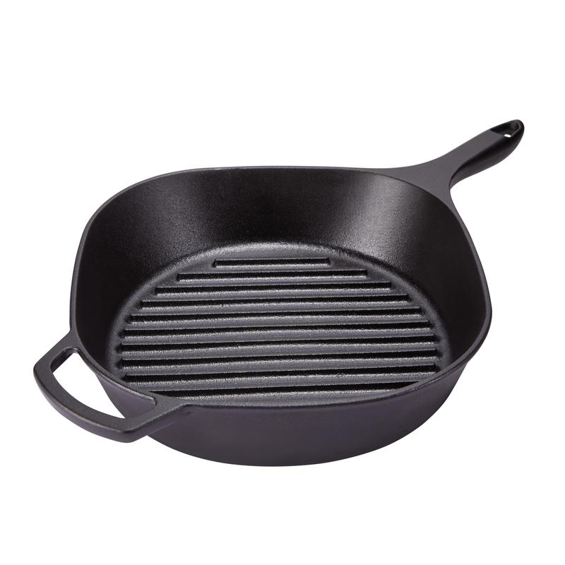 12" Pre-Seasoned Cast Iron Grill Pan