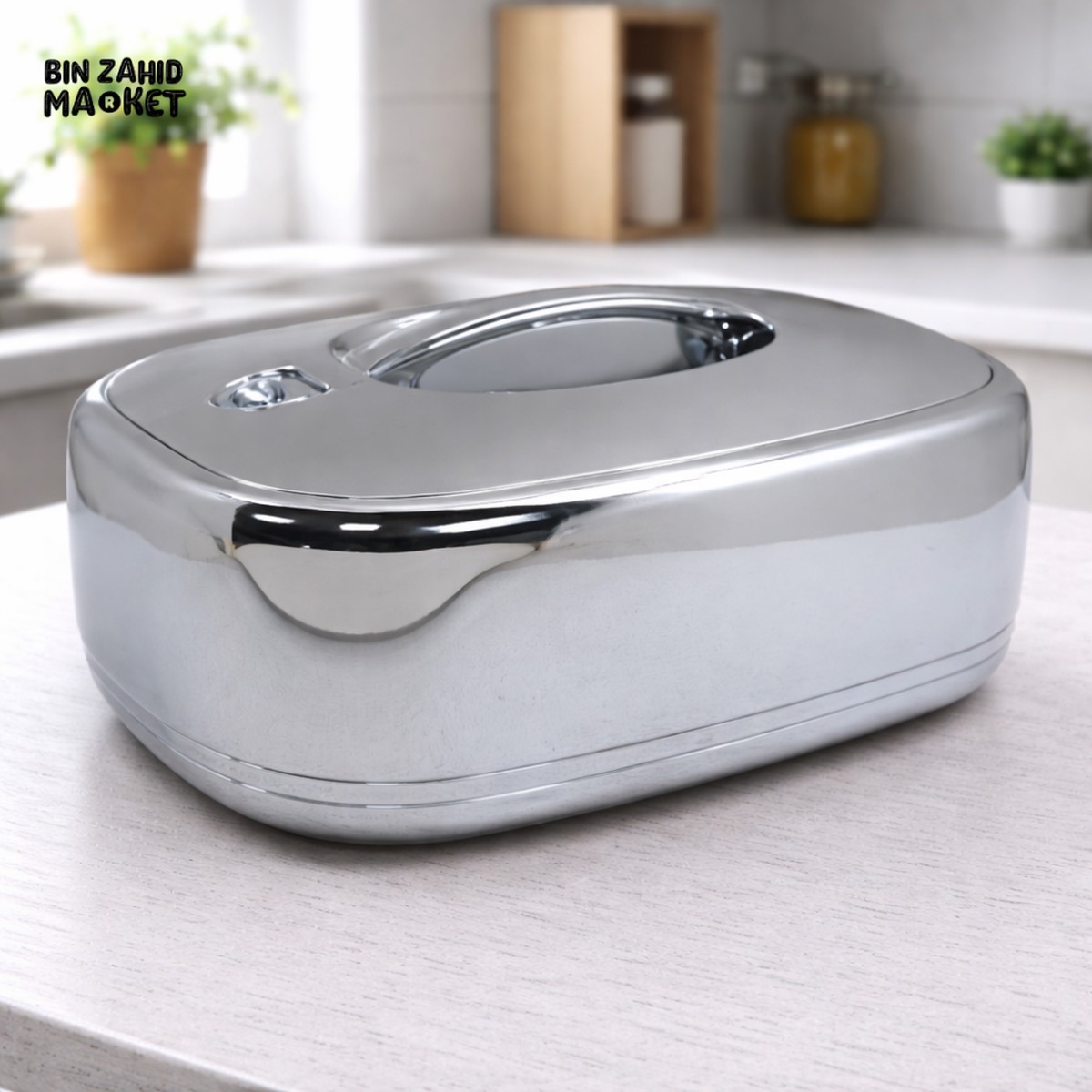 5L ROYAL OVAL SILVER STAINLESS STEEL INSULATED HOT POT CASSEROLE DOUBLE WALL THERMAL FOOD WARMER WITH HANDLE & LID (PREMIUM MIRROR SHINE FINISH)