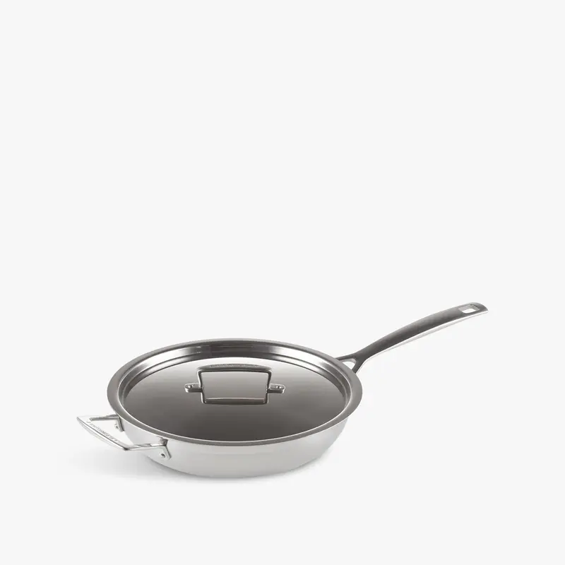3-Ply Stainless Steel Non-Stick Chefs Pan with Lid and Helper Handle 24cm