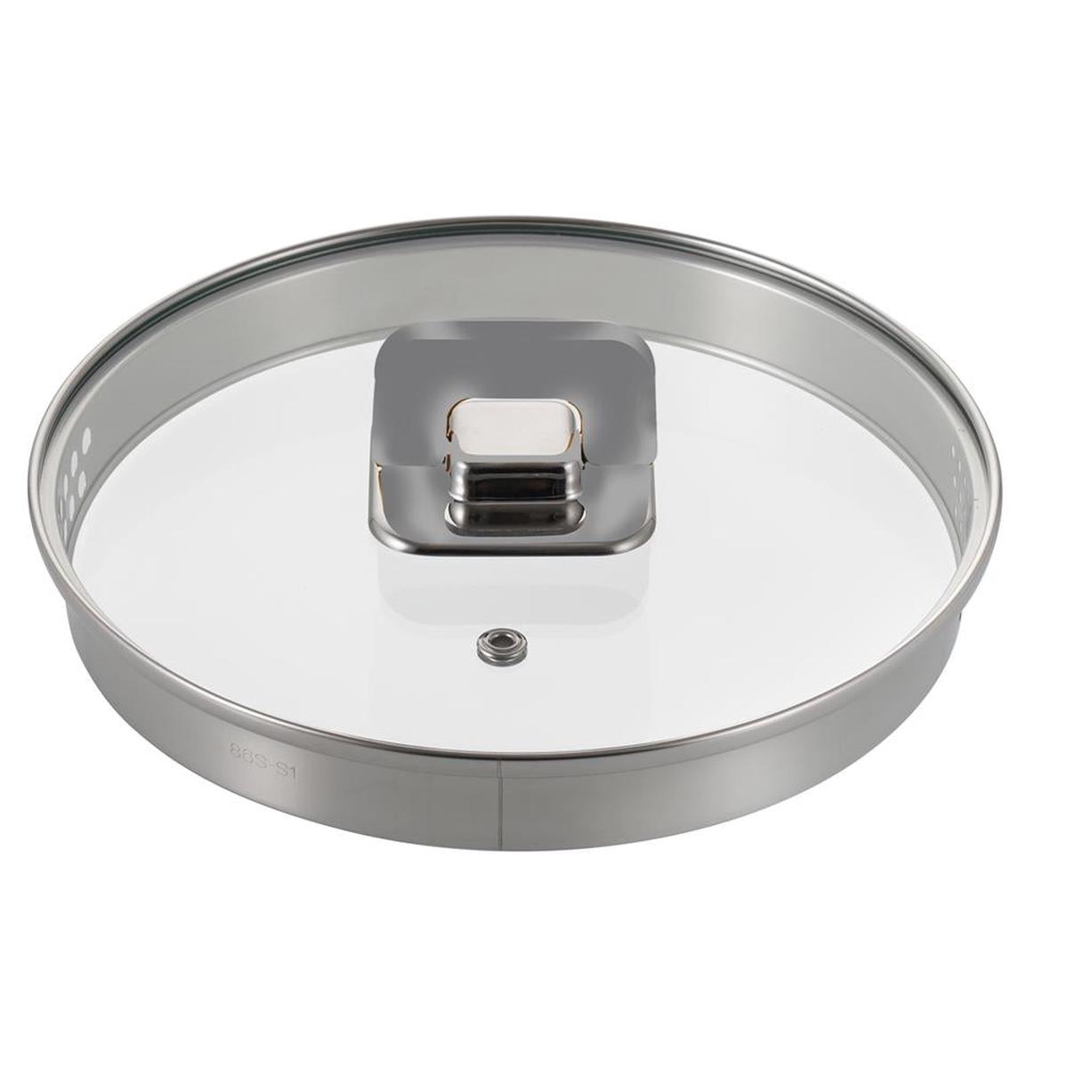 3.1 Qt Saucepan Lid - Easy Viewing Tempered Glass, Stainless Rim, Gray