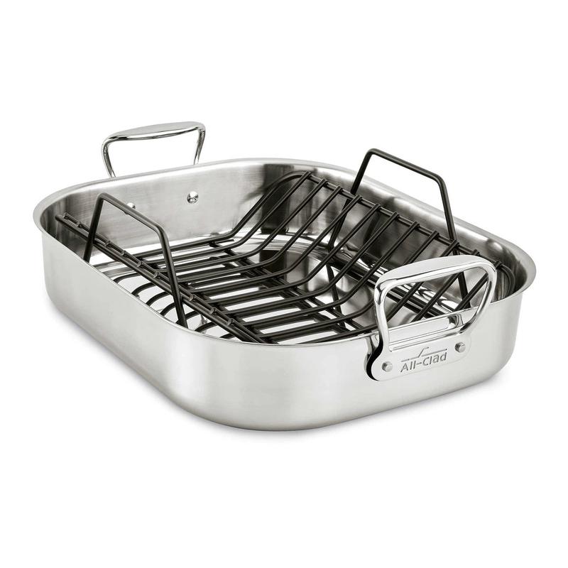 All Clad Stainless Steel Roaster with Rack 13" x 16" - E752C264
