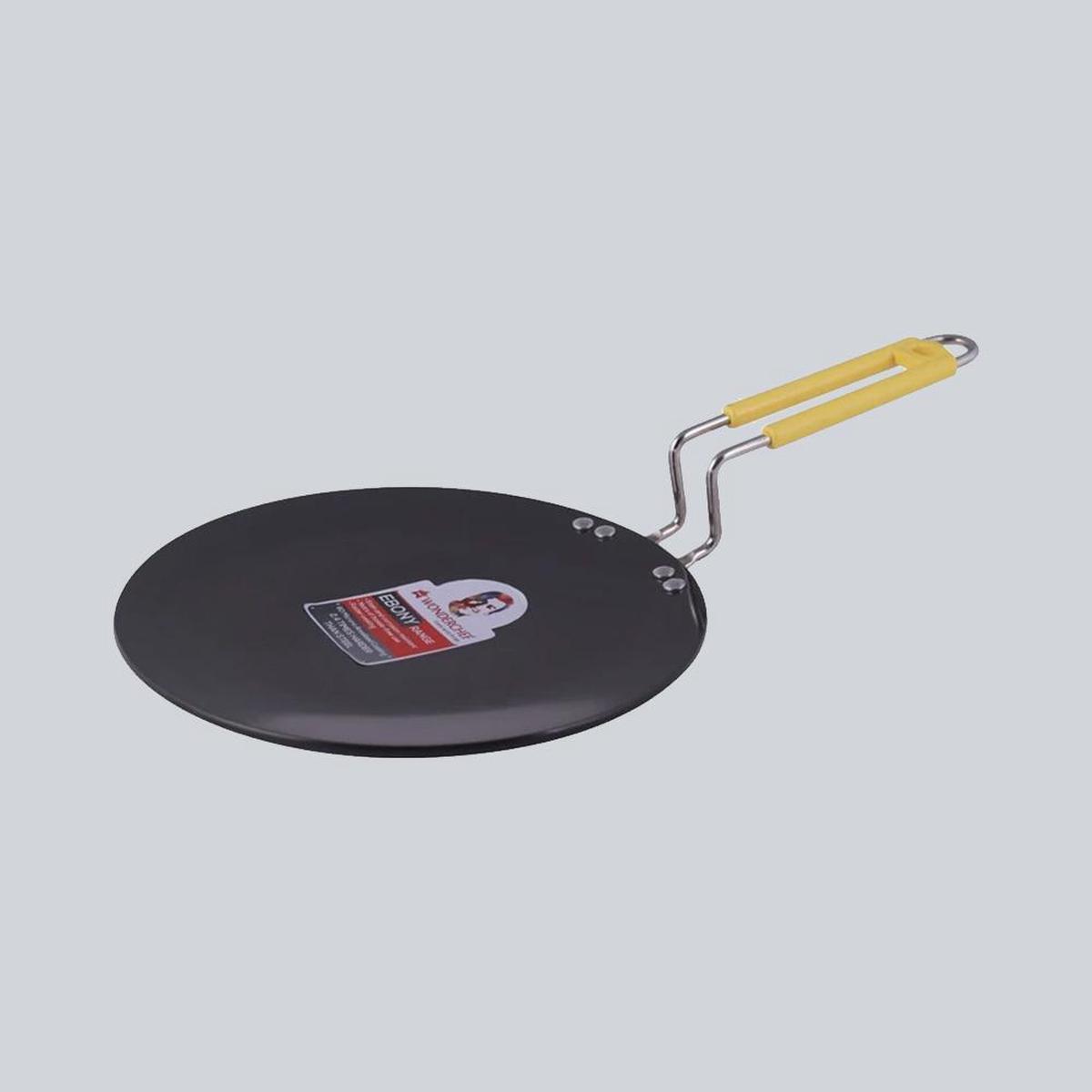 Aluminium 25 cm Hard-Anodized Roti Tawa, Black