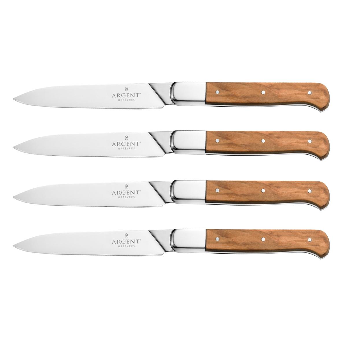 Argent Lynden Olive Wood Steak Knives Set of 4