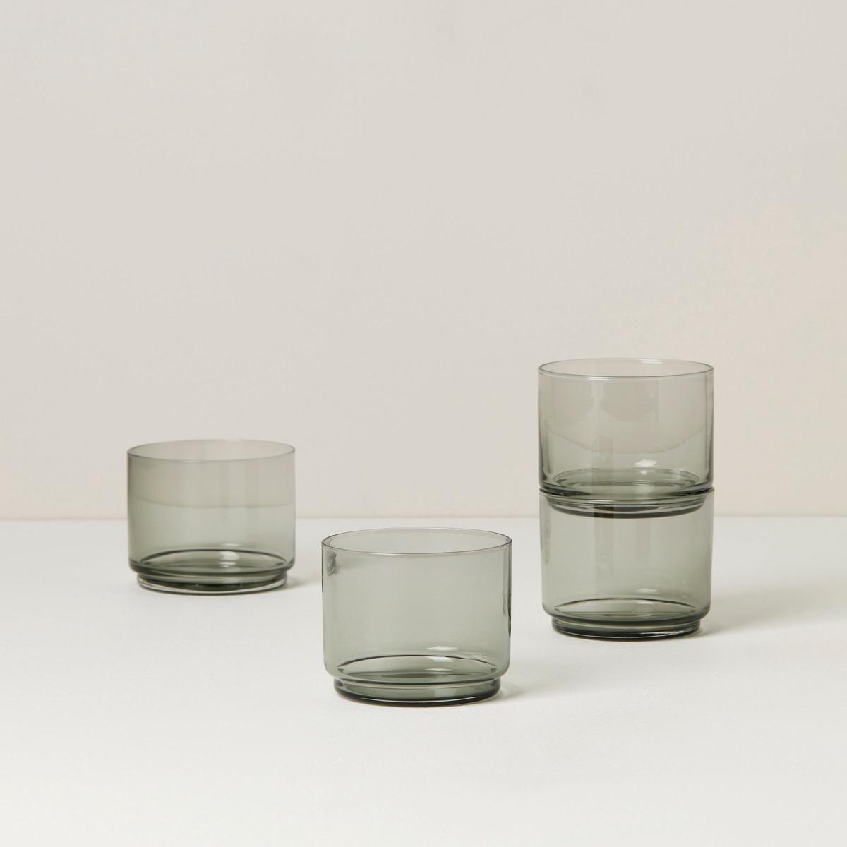 Tuscany Classics Stackable Smoke Short Glasses Set of 4