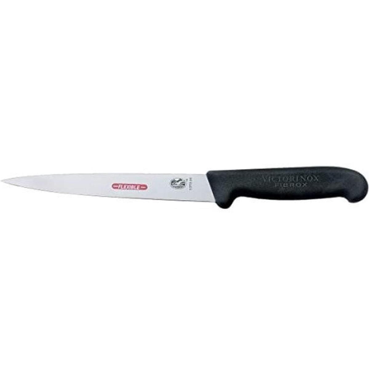 VICTORINOX FILLETING KNIFE FLEXIBLE FIBROX BLACK HANDLE - 20 CM