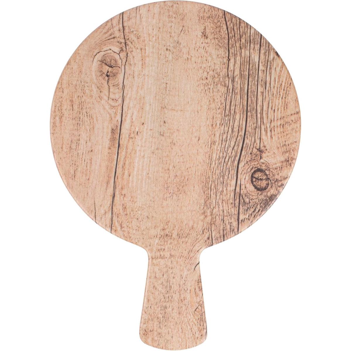 WOOD COLOR MELAMINE SERVING ROUND PADDLE 11 (280MM) DIA 35 (16MM)