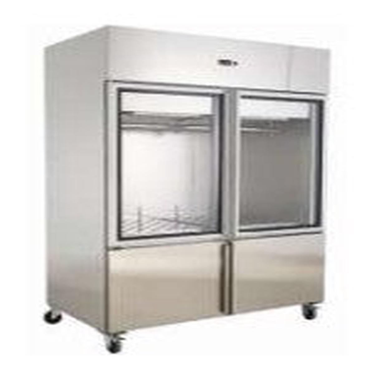 142 cm Meat Chiller 2x 23 Glass Door 2x 13 Solid Door with Static Cooling System