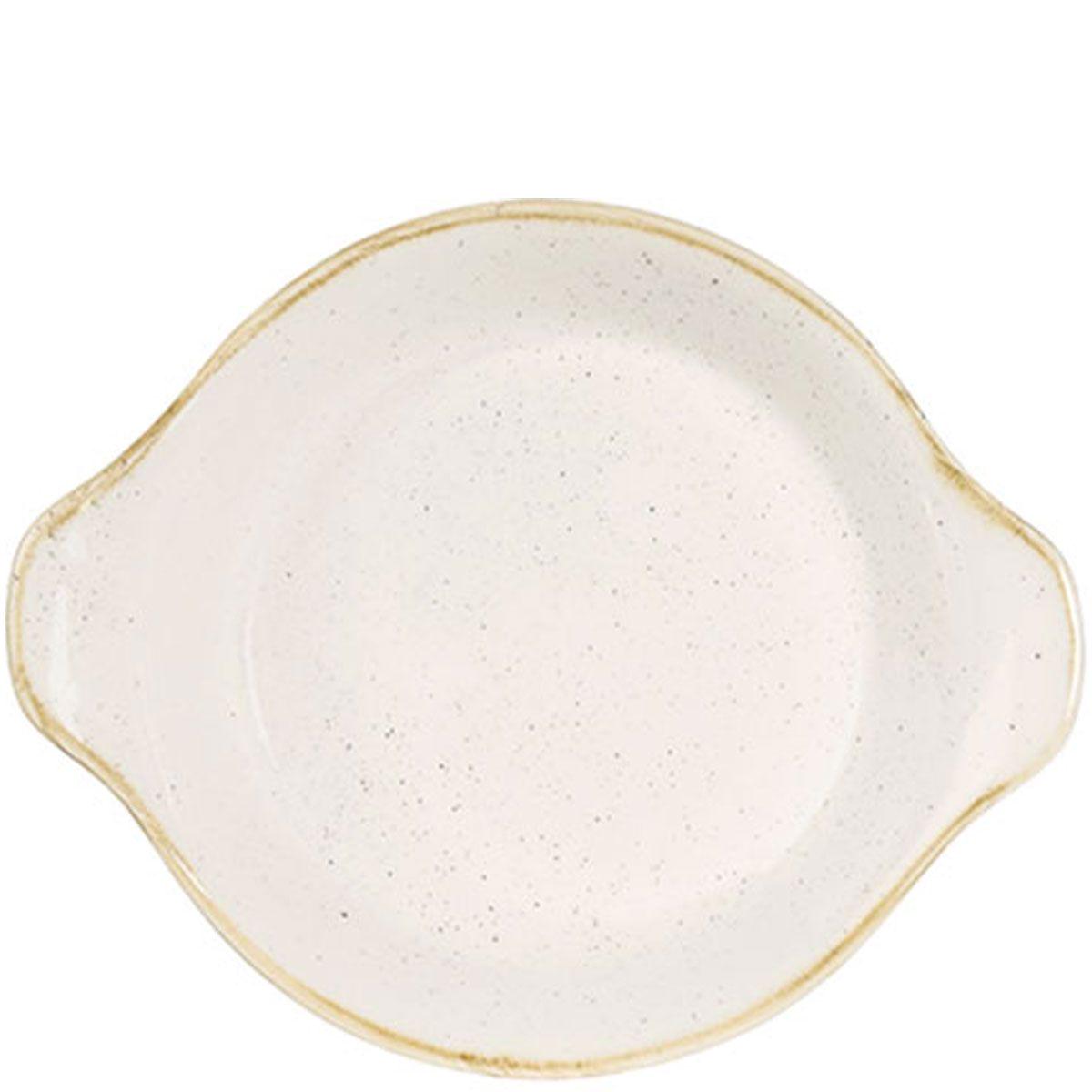 STONECAST BARLEY WHITE LARGE ROUND EARED DISH 7 x 8 12 BOX 6