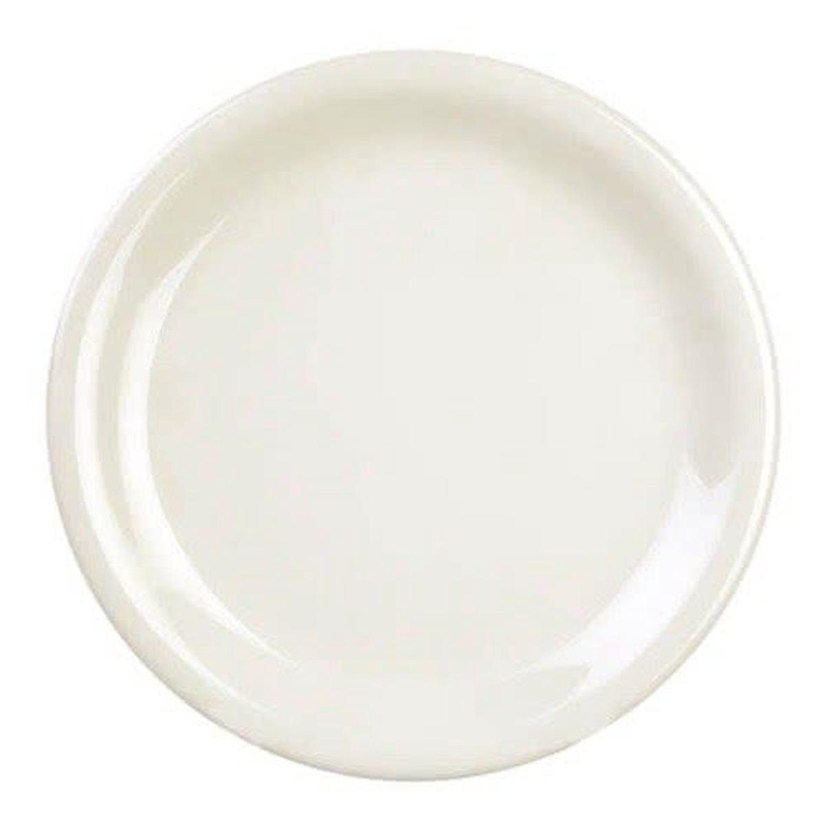 10-12 Melamine Narrow Rim Round Dinner Plate Ivory