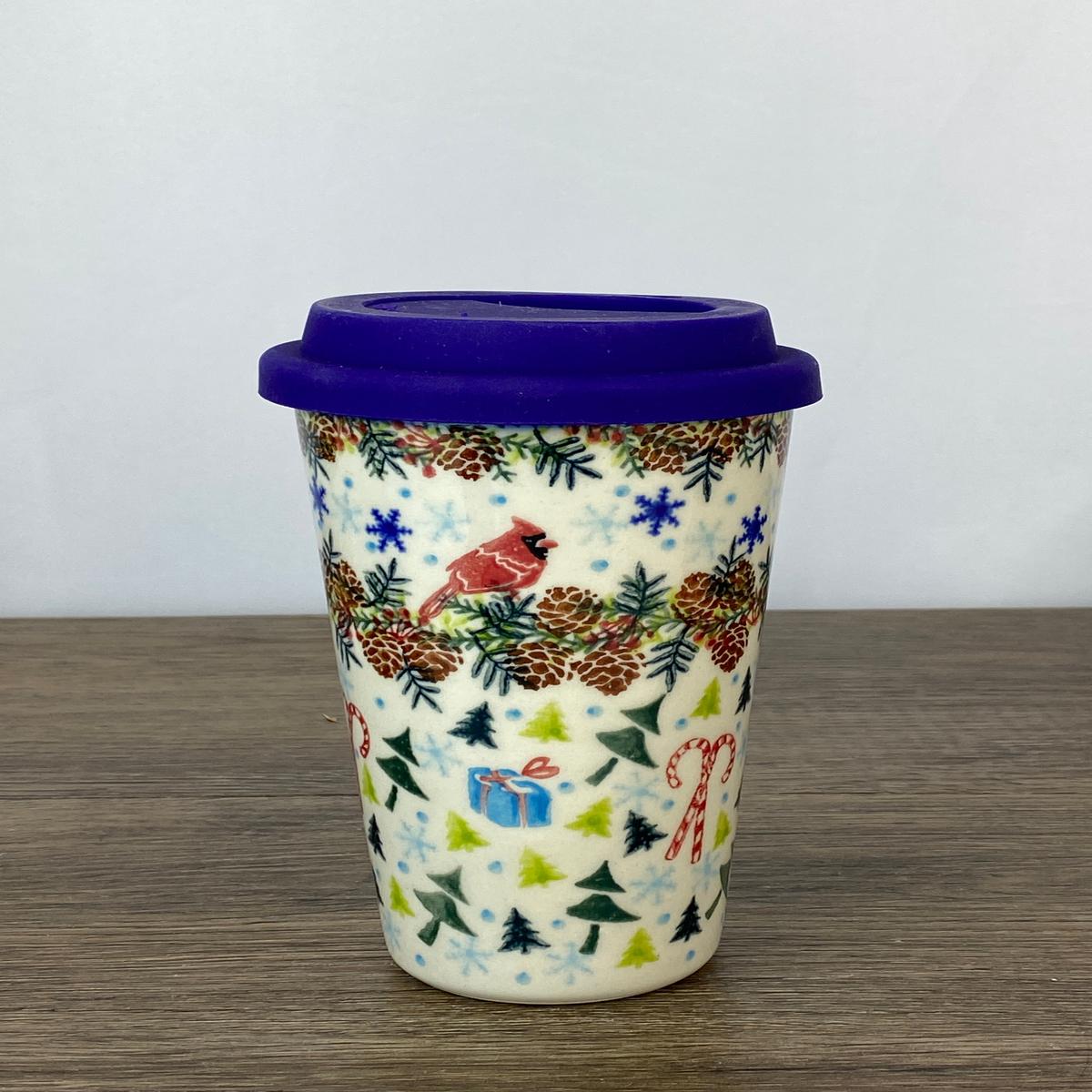 14oz Unikat Travel Mug - Shape V559 - Cardinal Pinecones