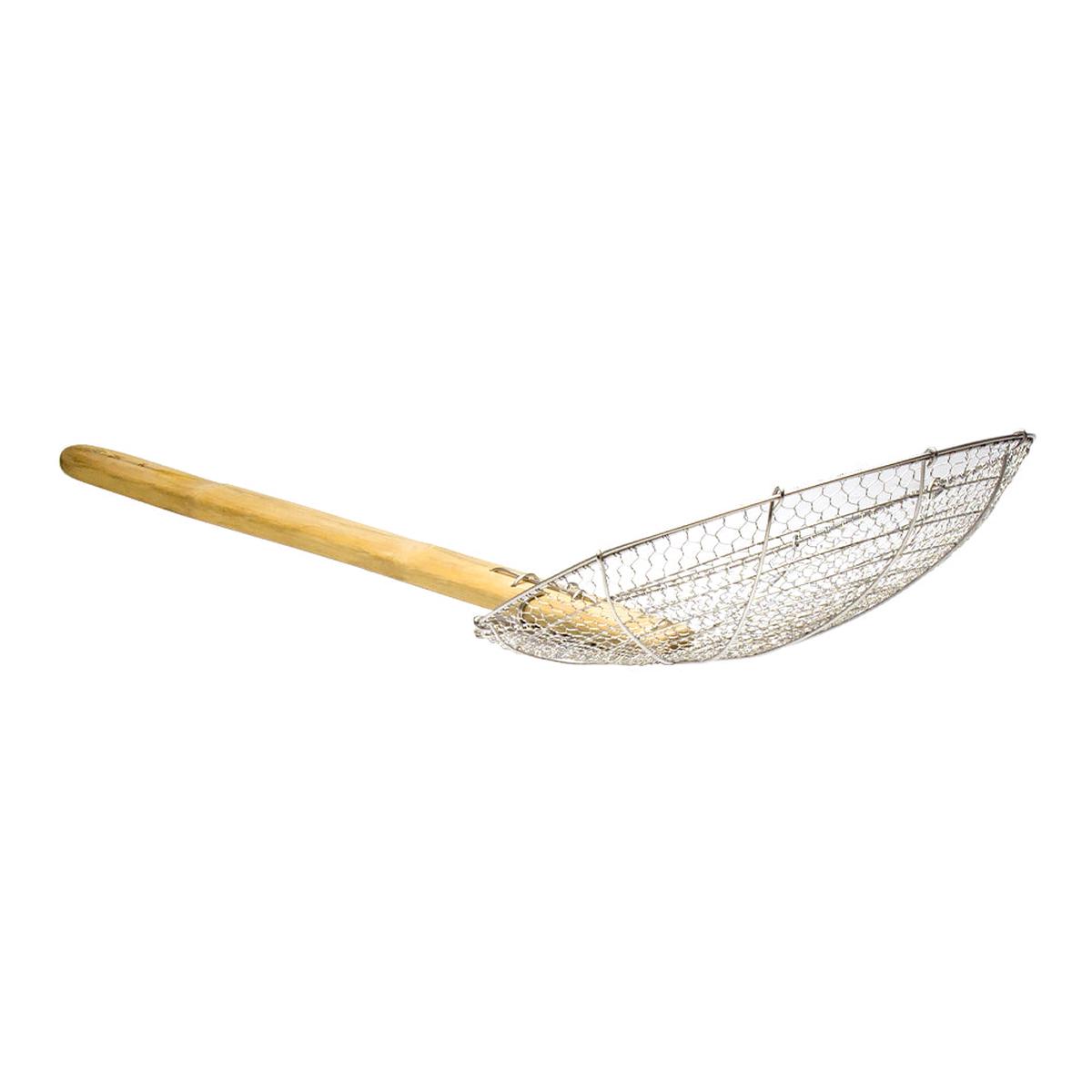 12 Round SS Skimmer w Bamboo Handle