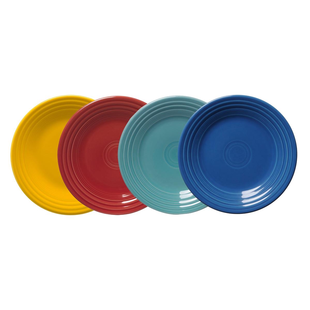 Mixed Vibrant Classic Rim 9 Inch Luncheon Plate Set of 4