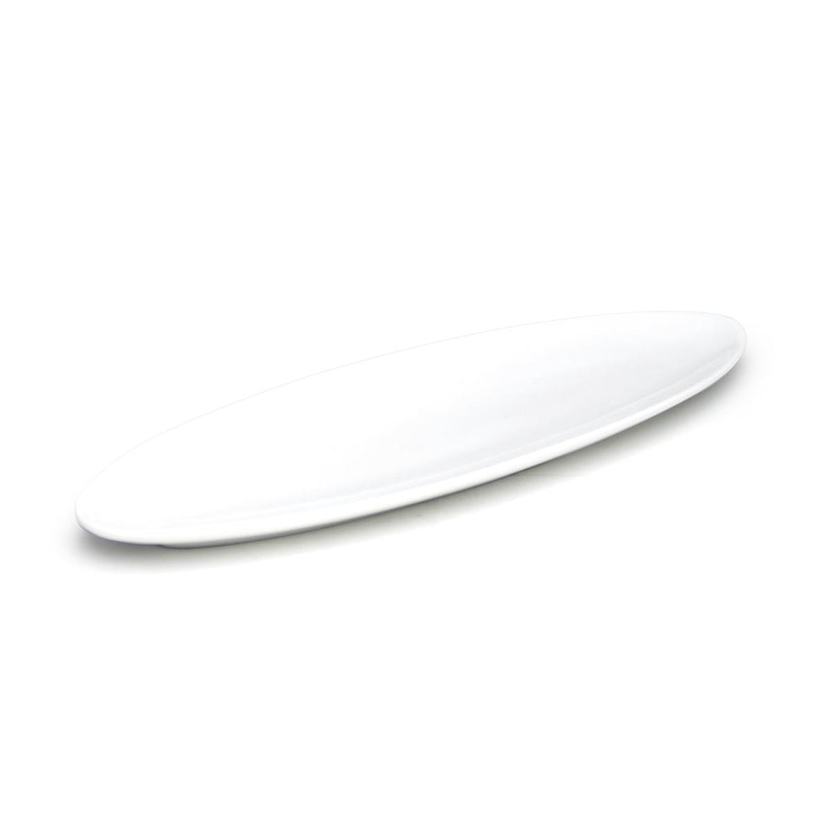 16x5-14 Oval Plate White Ceramic