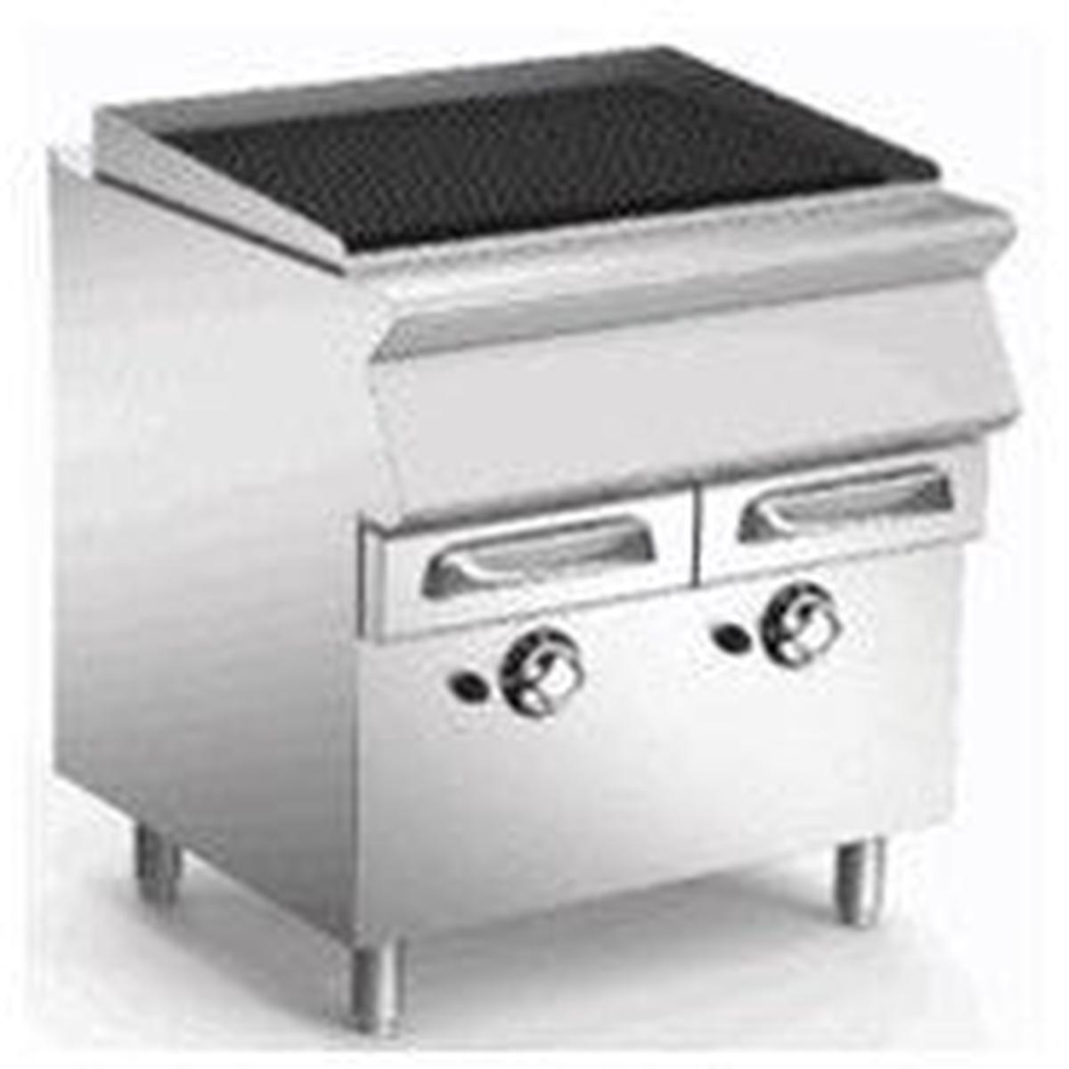 80 cm Gas Grill with Reversible cast-iron cooking Grill