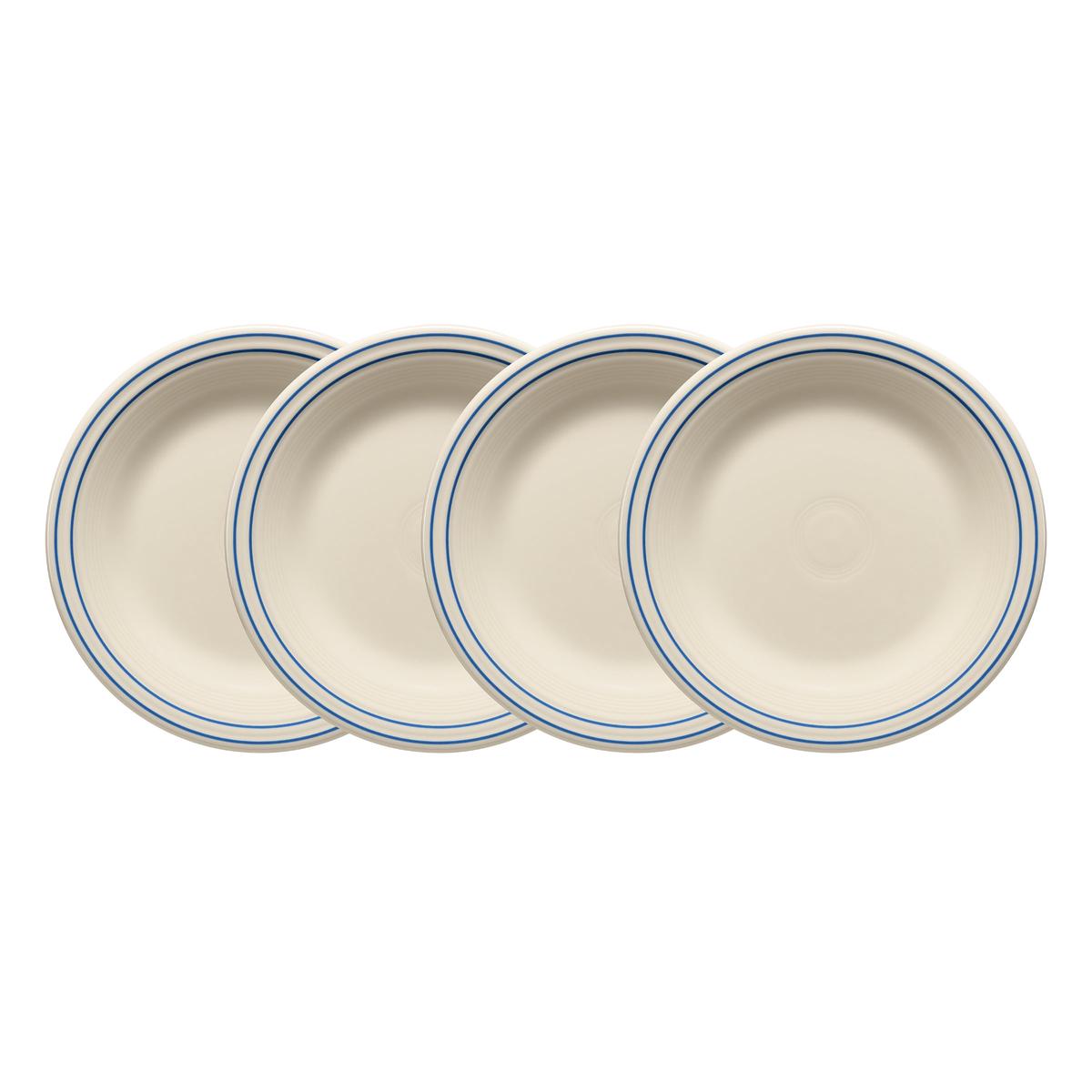 Americana Lapis Band Set of 4 Classic Rim 10 12-Inch Dinner Plates