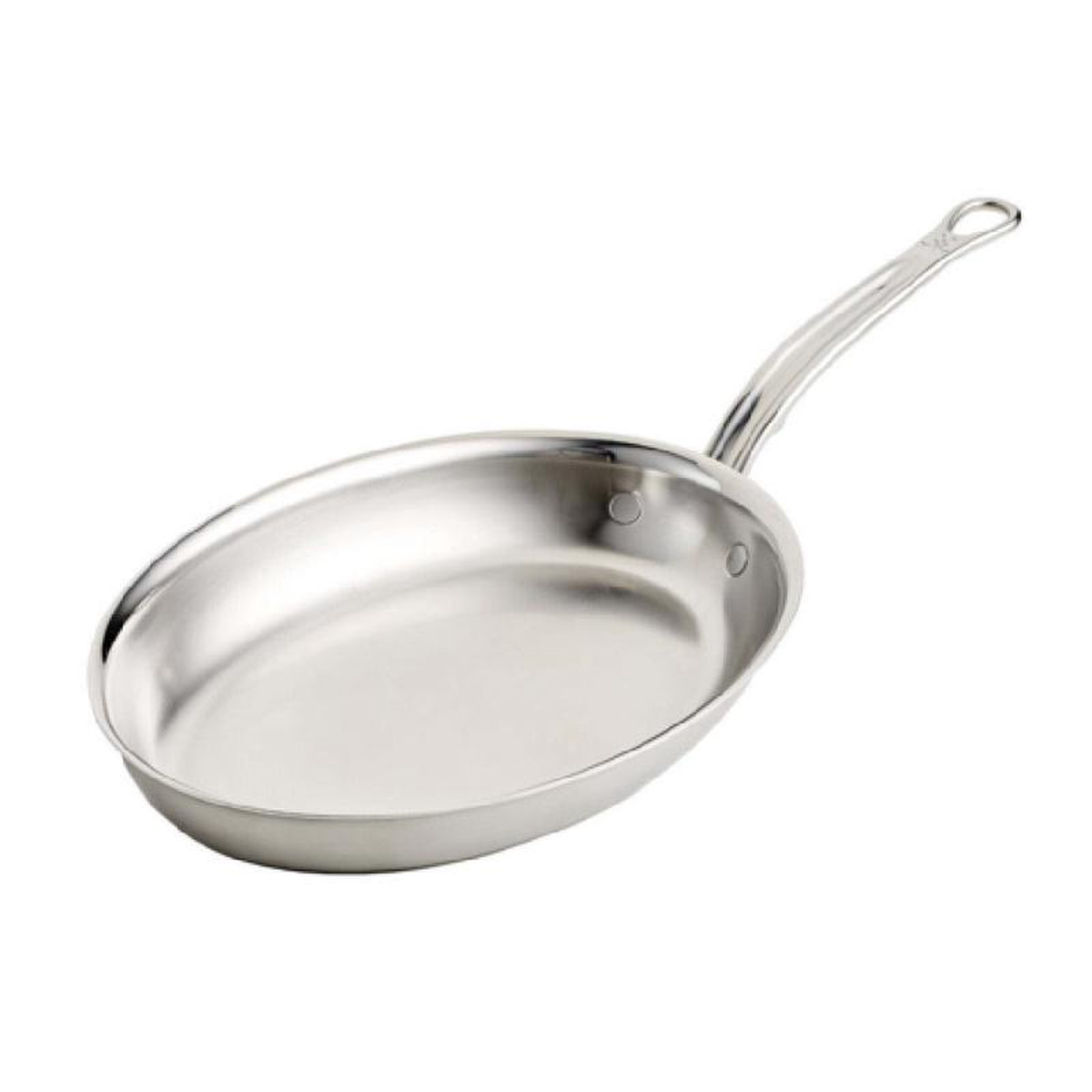 JB Prince S502 125 Inch Oval Fry Pan with Riveted Handle Stainless Steel
