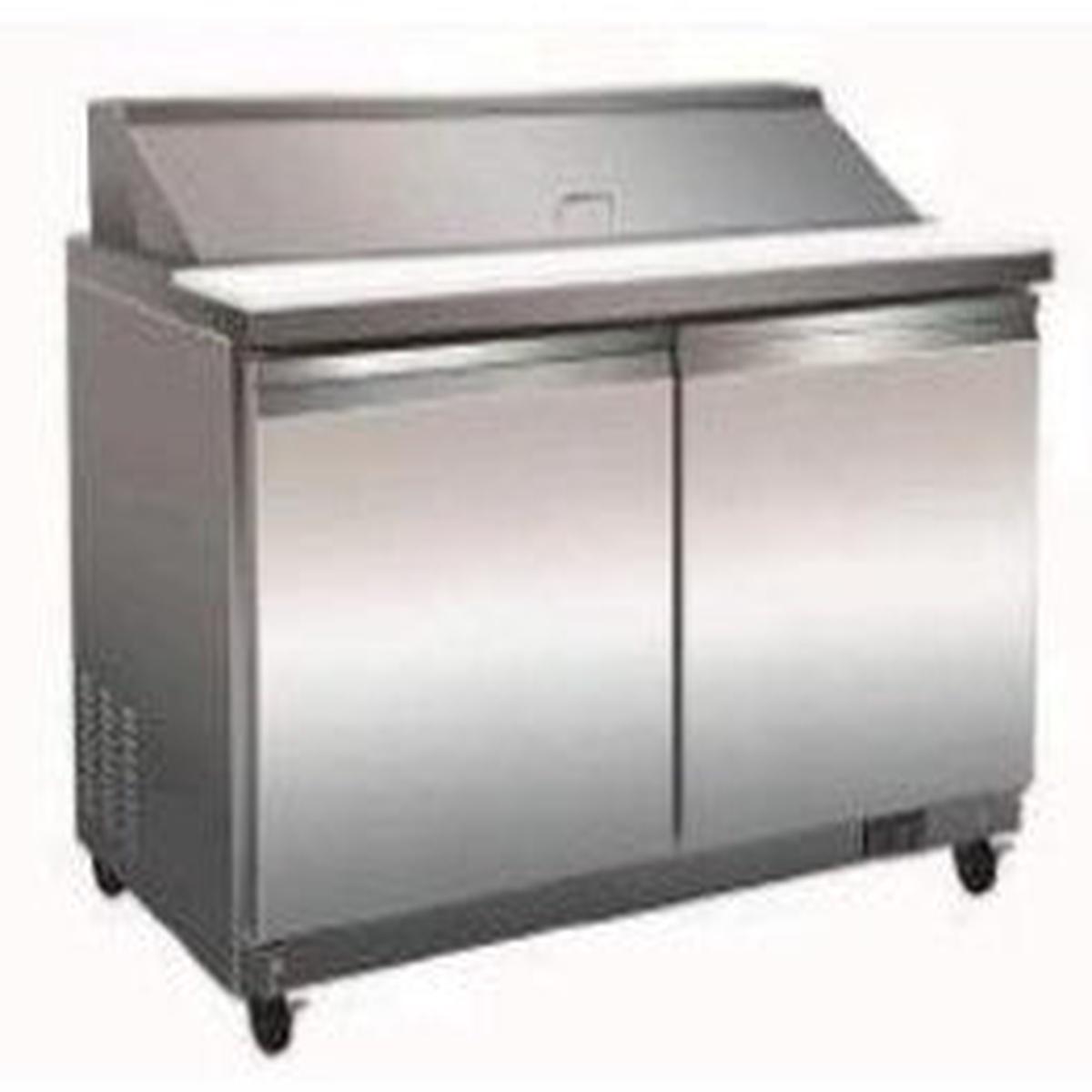 2 Solid Door Refrigerated Salad with 2 Shelf and Castors