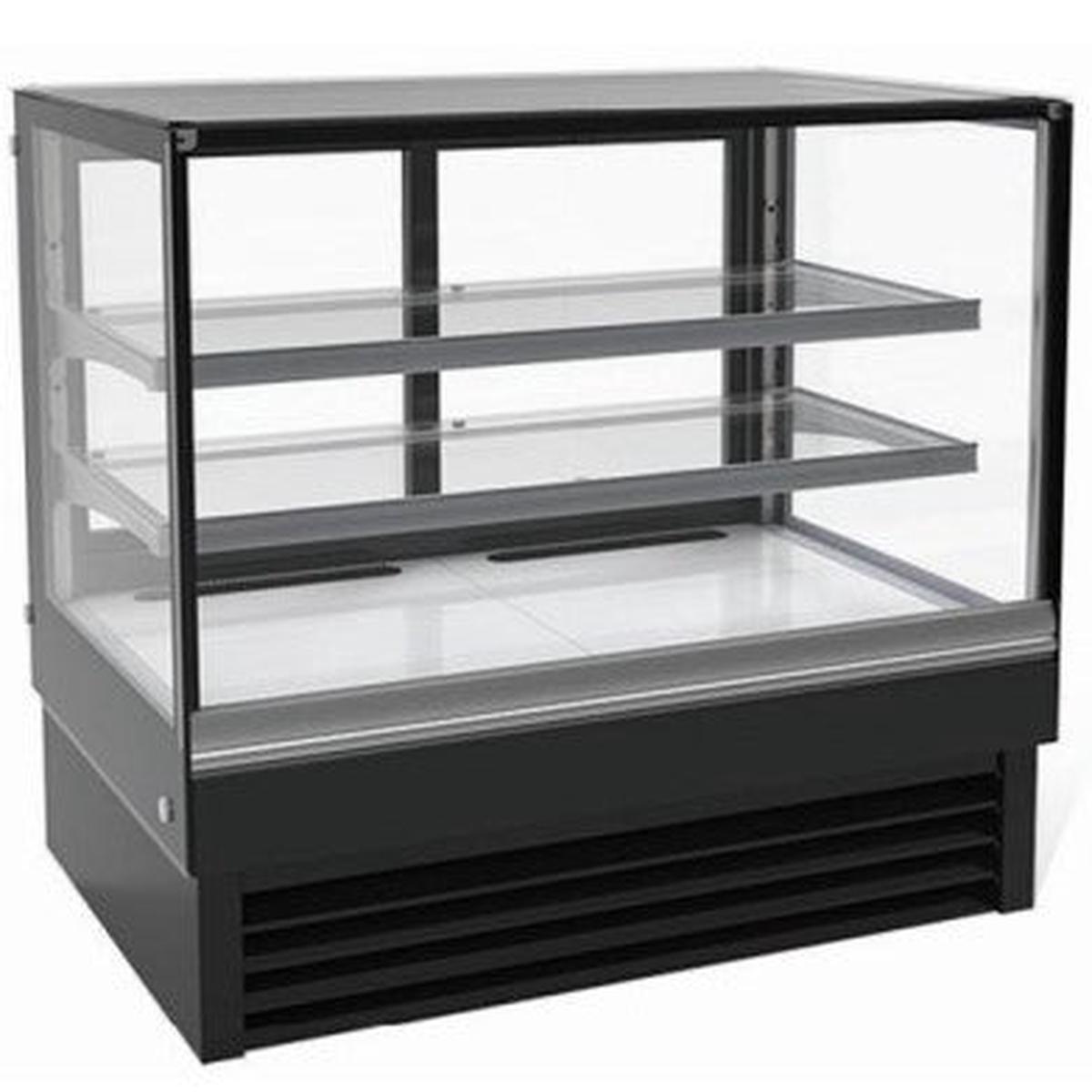 90cm Cake Showcase with 2 Shelves Base Depth 680 mm Castors