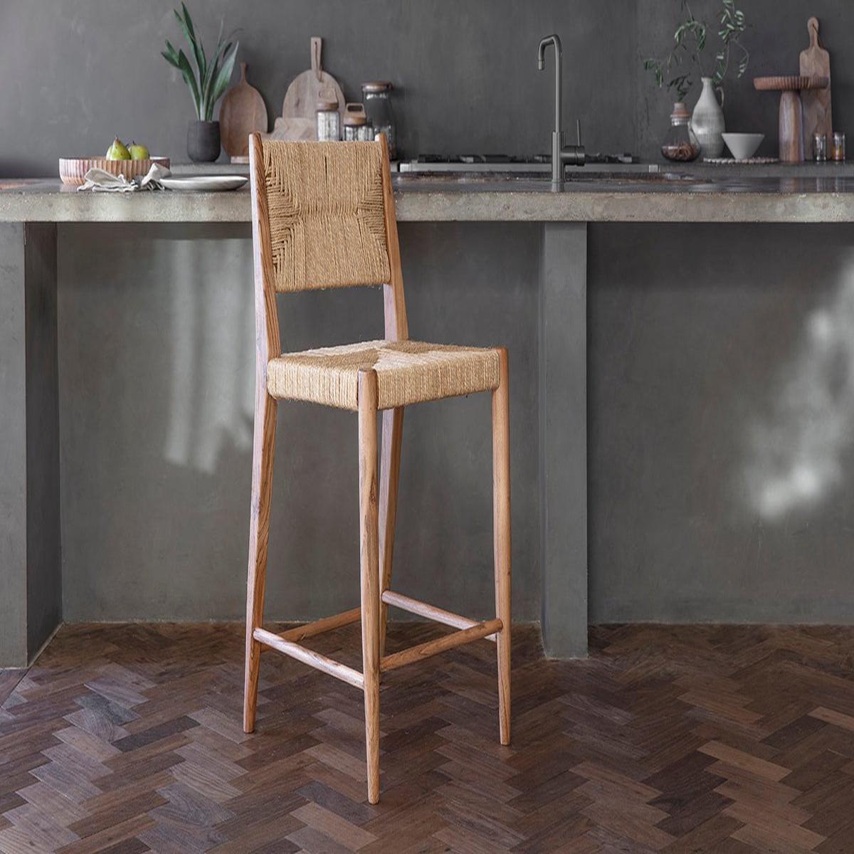 Lohanda Acacia Munja Grass Counter Chair - Natural