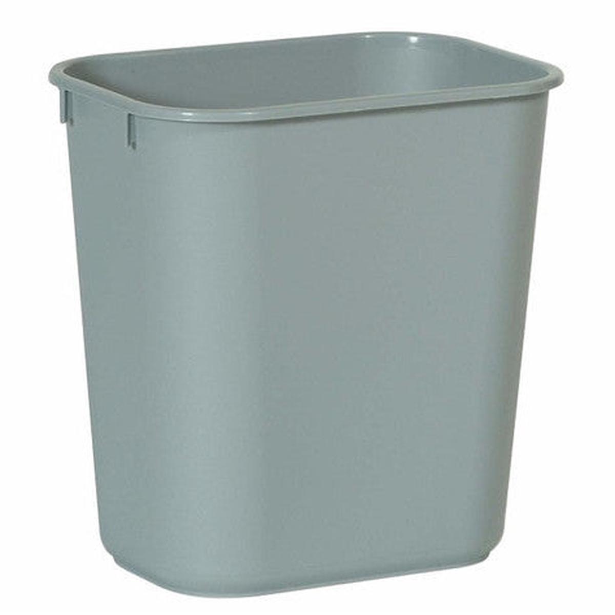 RUBBERMAID RECTANGULAR TRASH CAN - GRAY 33 GAL