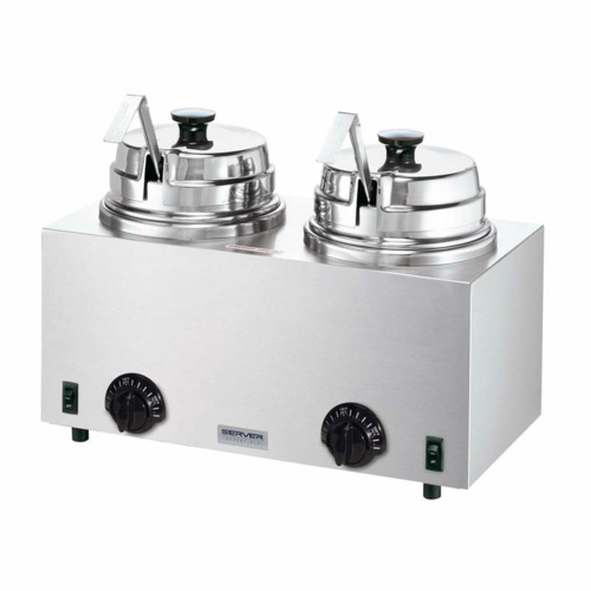 81220 Server Products Twin Fudge Server w Ladles For Use w 3 Qt Jar Or 10 Can