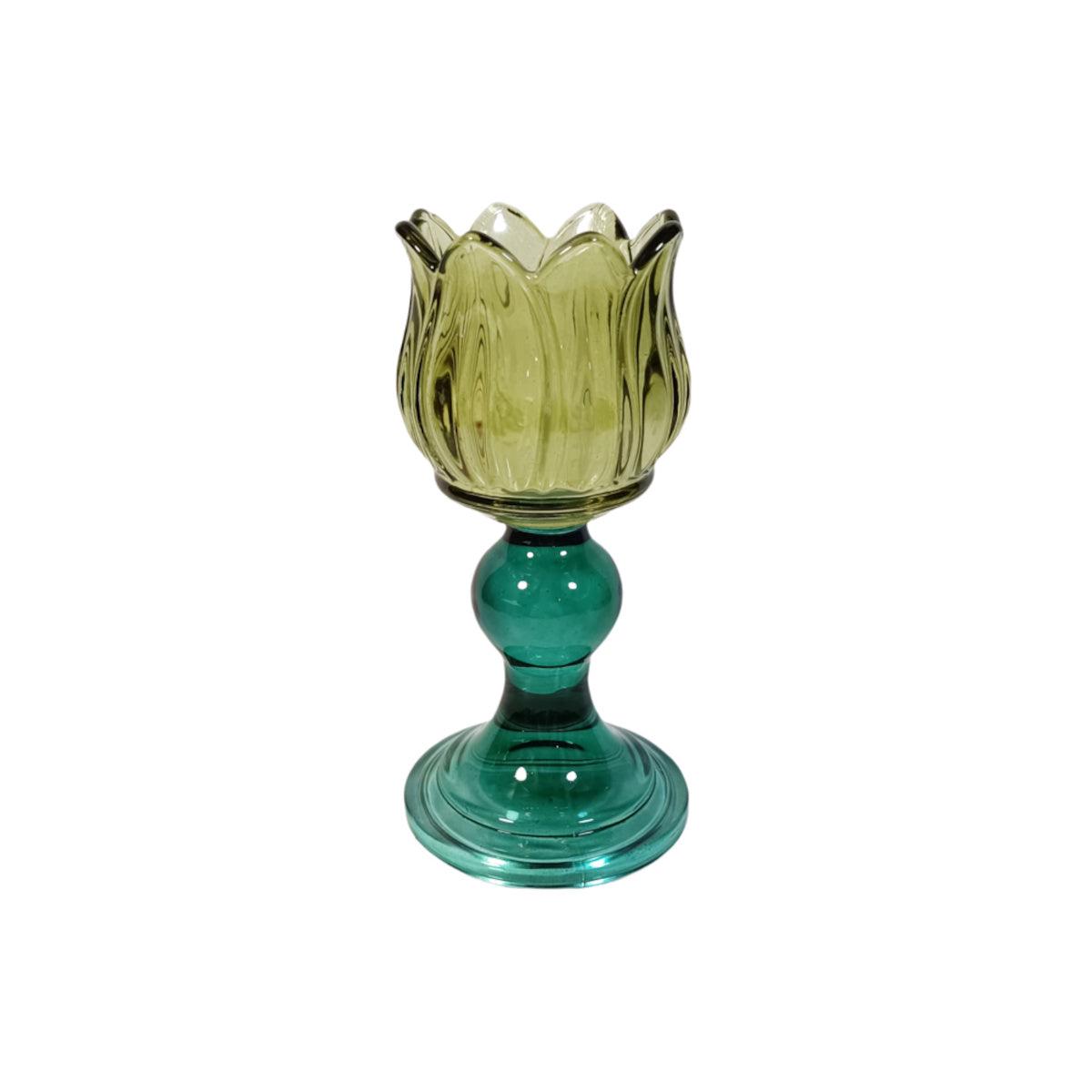 Zina Flower Votive GreenSage 16cm