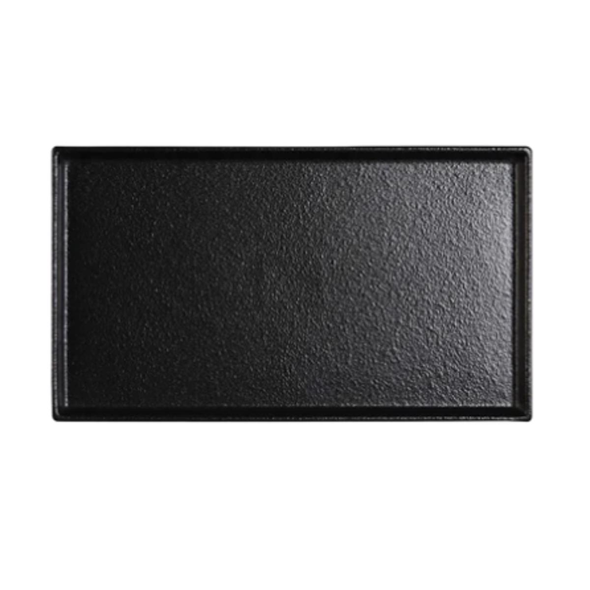 11 x 525 Black Stackable Rectangular Plate