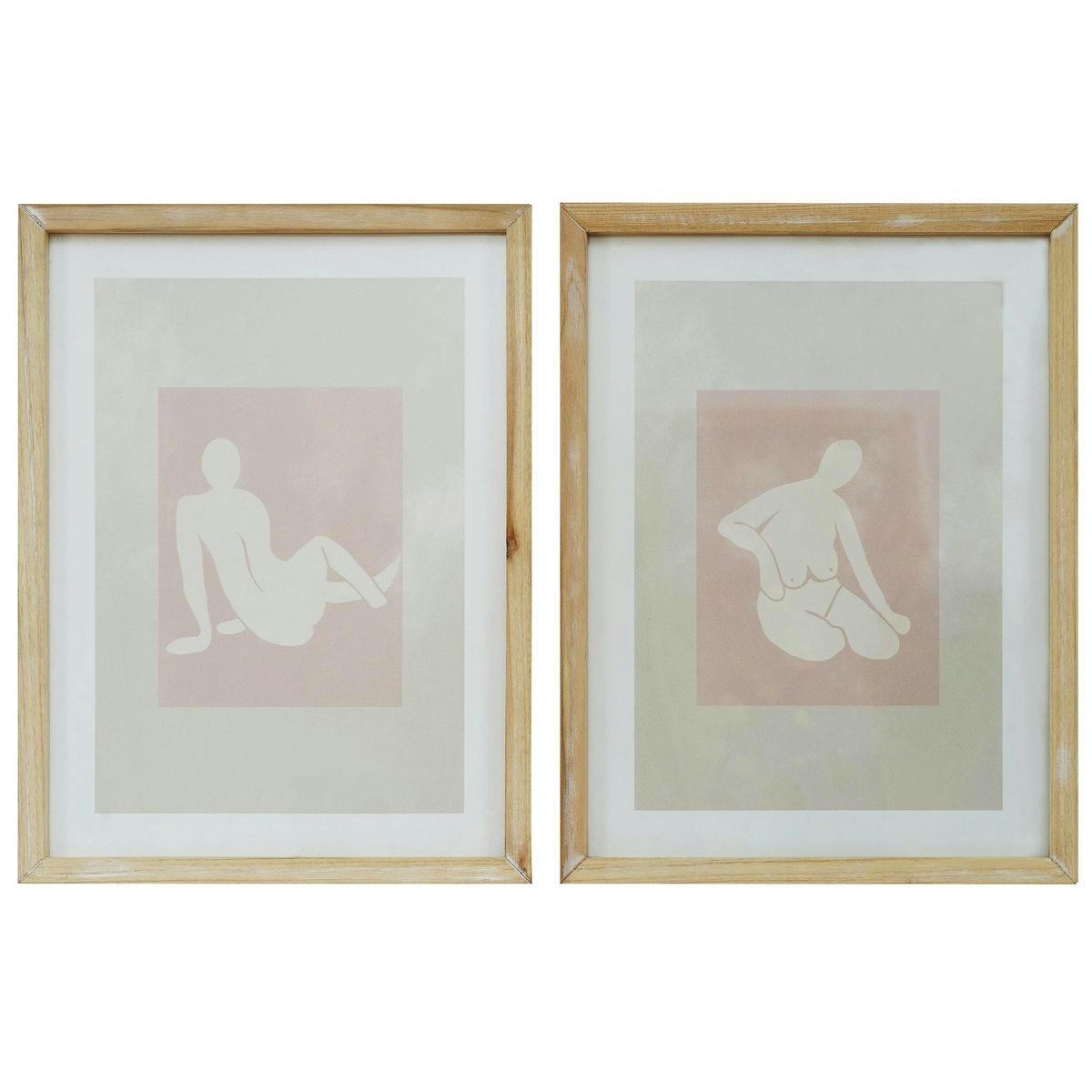 Amalfi Lady Form Wall Art Set2 Natural 30x2x40cm