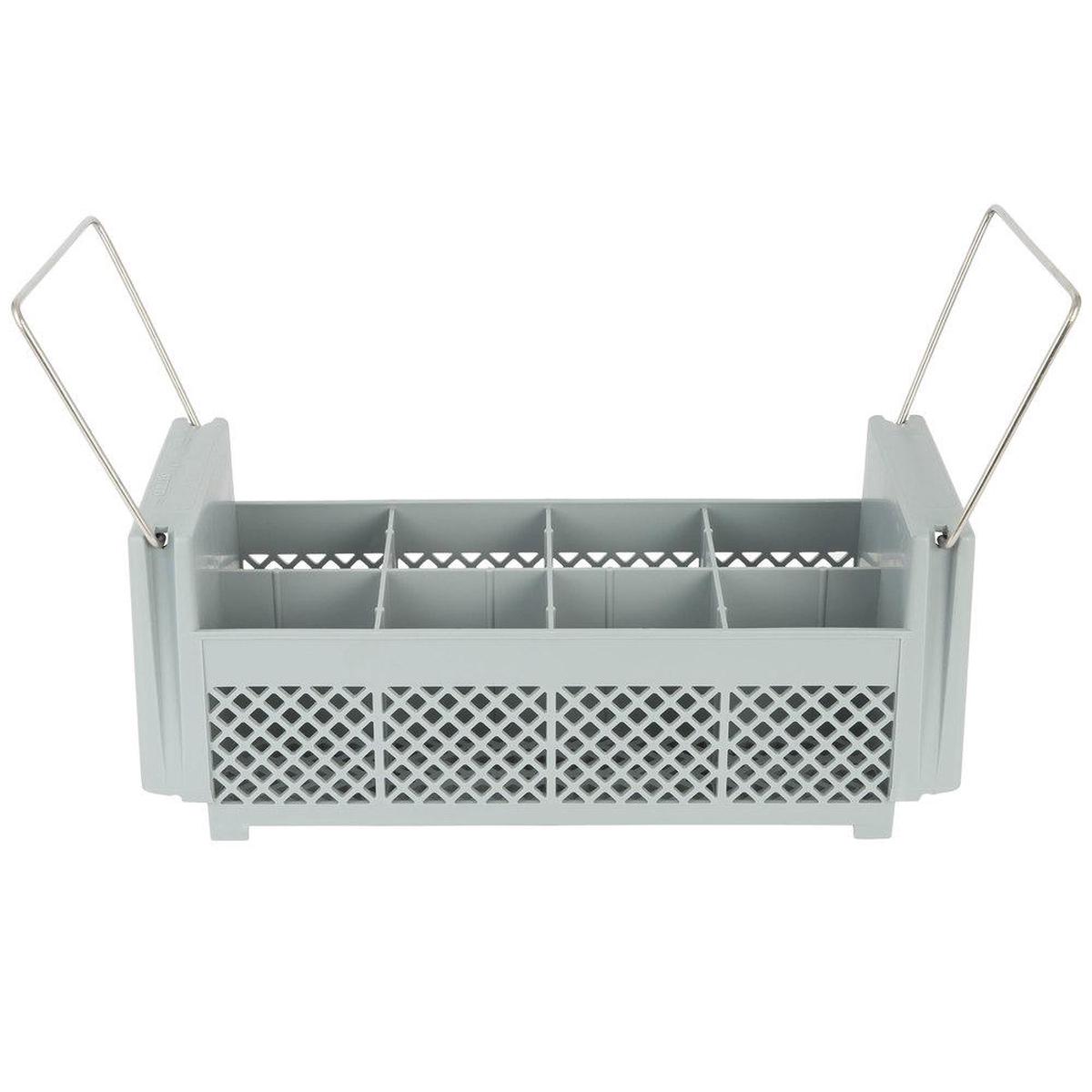 CAMBRO 8 COMPARTMENT HALF SIZE FLATWARE BASKET - SOFT GRAY