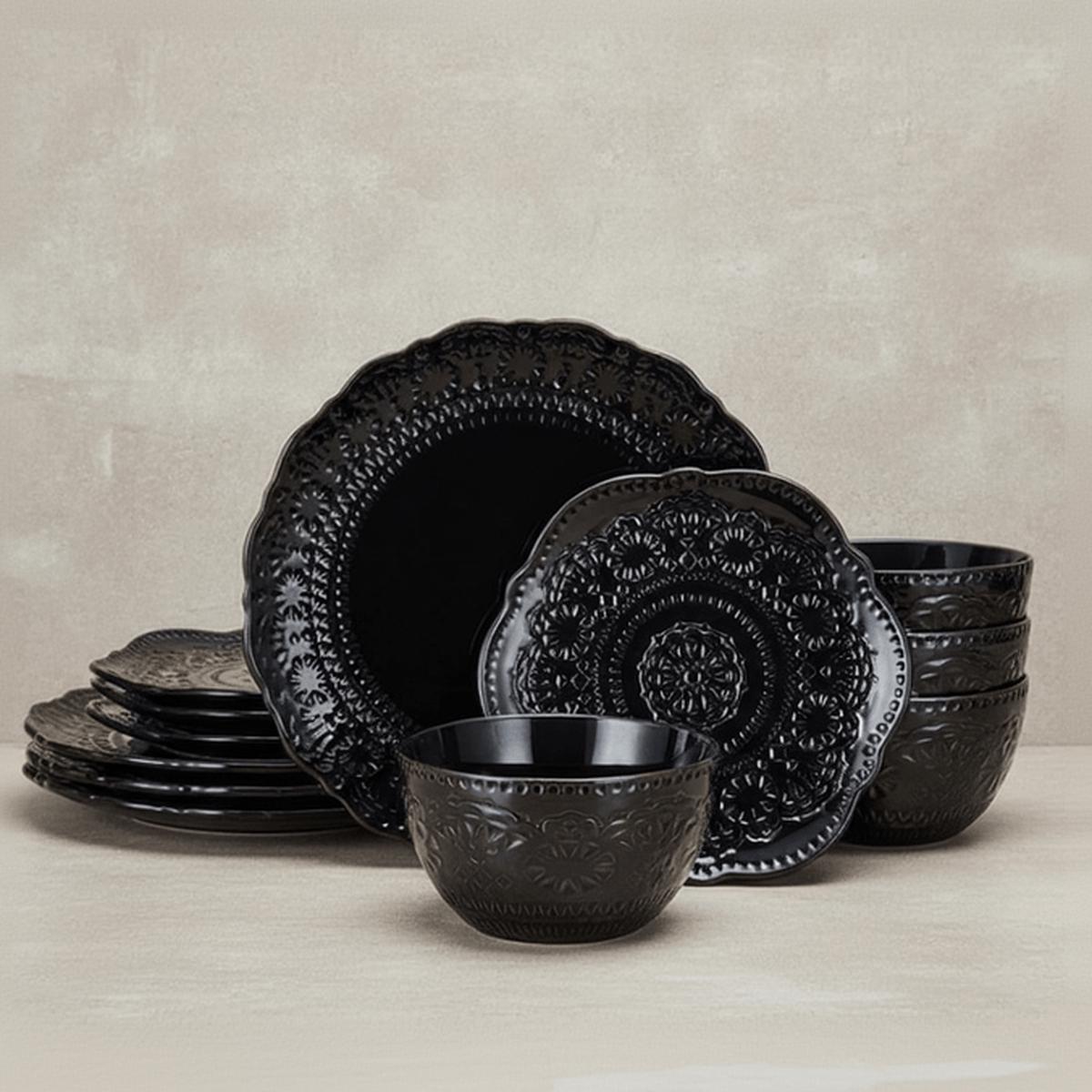 Chateau Midnight 12 Piece Dinnerware Set Service for 4