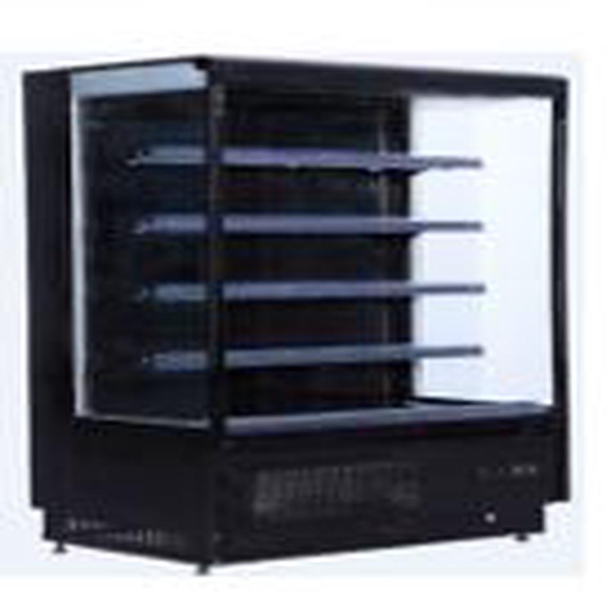 (BLF-1366) Vertical MultiDeck Plug-In with Night Curtain 4 Shelves - Black Color - Dim 1310x660x2000 mm (WxDxH)