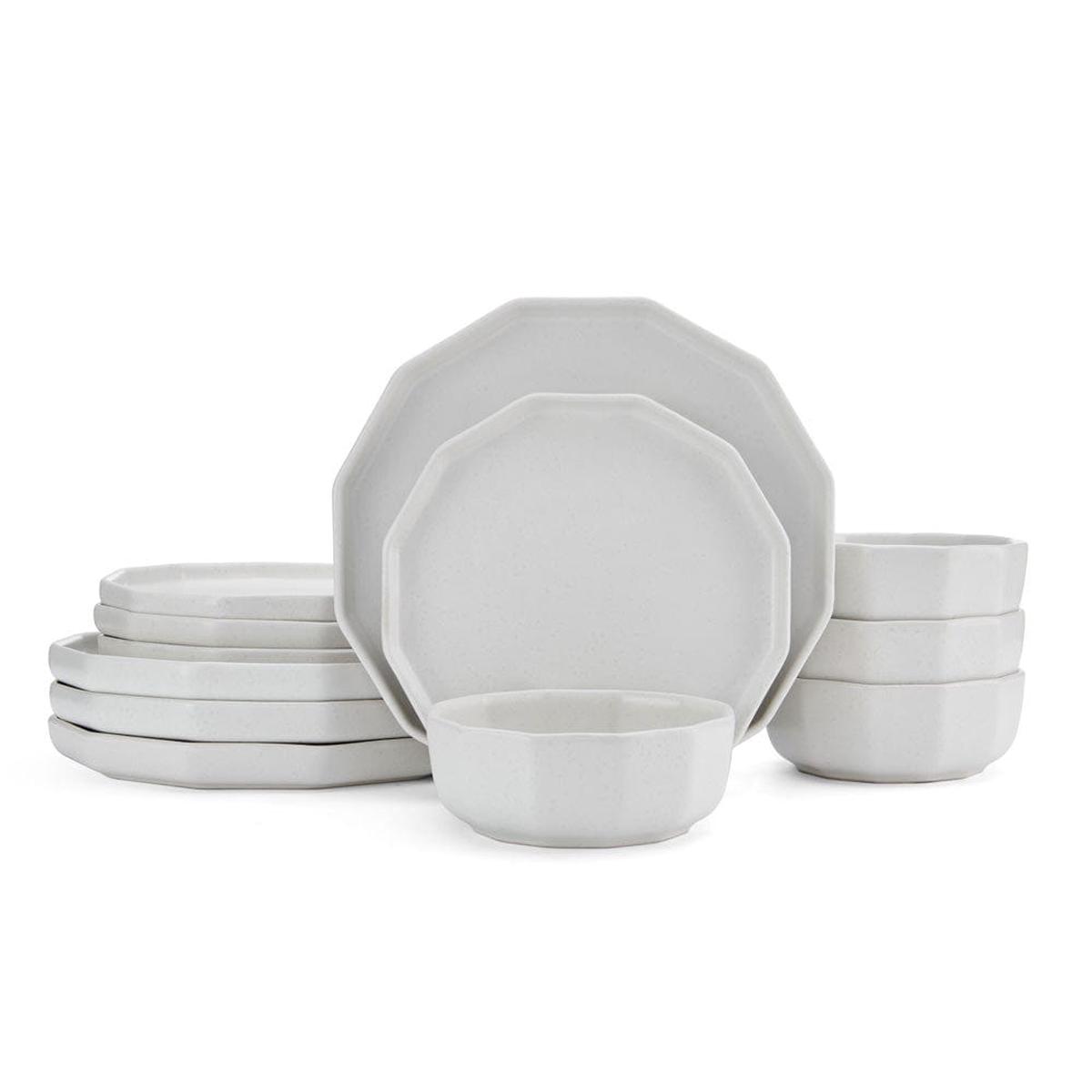 Luxor White 12 Piece Dinnerware Set Service for 4